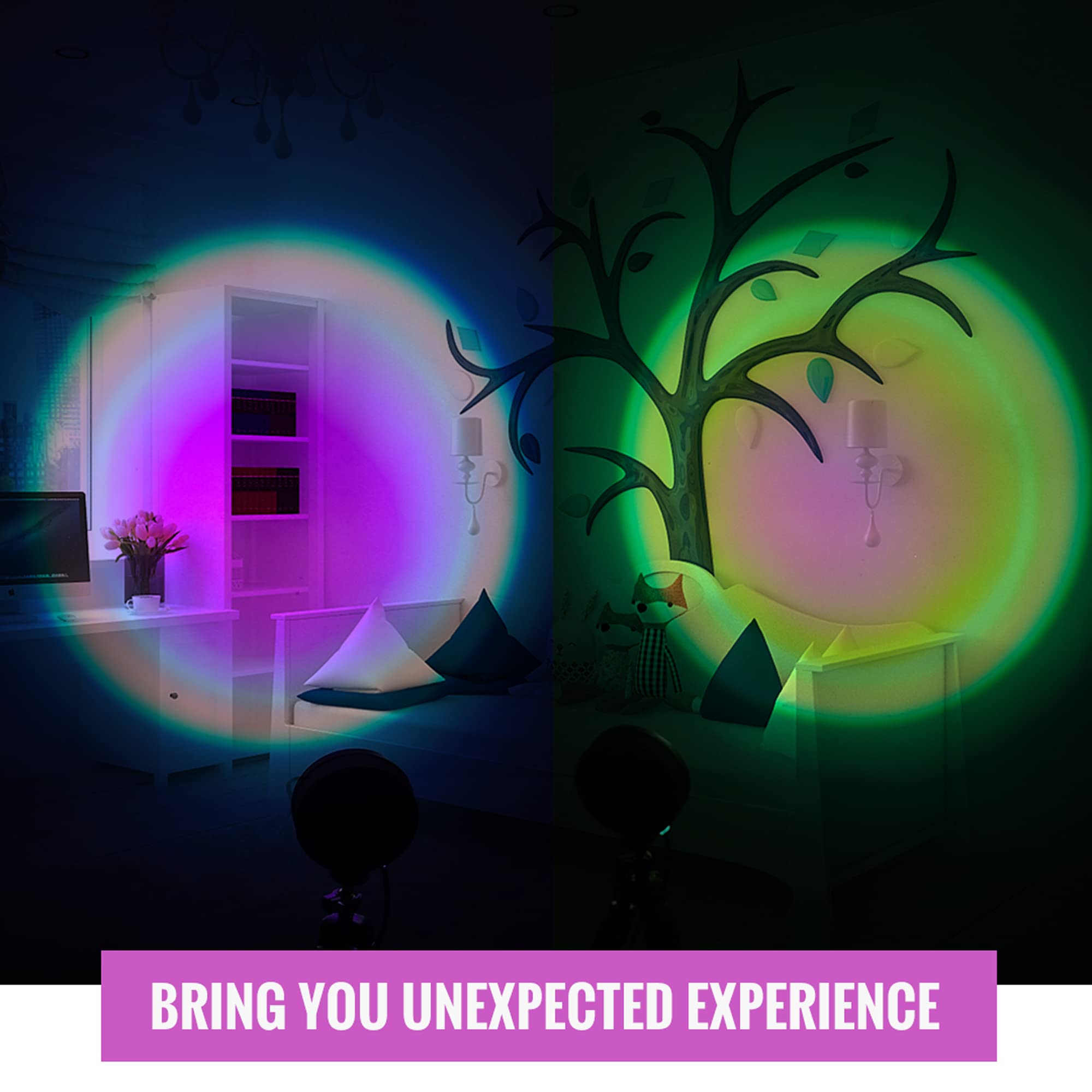 Calibrespot Sunset Lamp Projection With Remote And App Control Multiple Colors Changing Led Sunset Light Projector 360 Degree Rotation With Adjustable Base For Photography/Party/Home/Bedroom