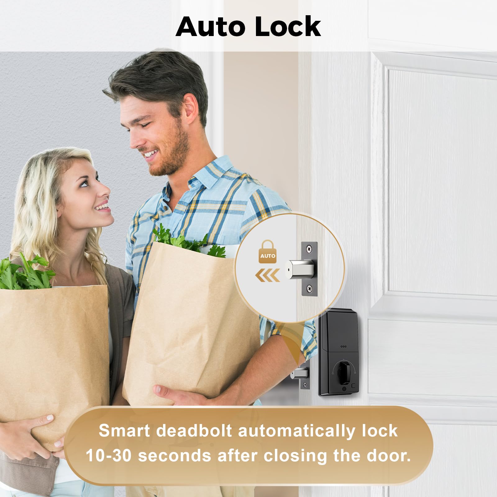Arpha Keyless Entry Door Lock D100, Electronic Keypad Deadbolt, Smart Locks For Front Door With 100 User Codes, One-Touch Lock/Unlock, Auto-Lock, Anti-Peeking Password, 2 Keys, Easy Install, Zinc Alloy