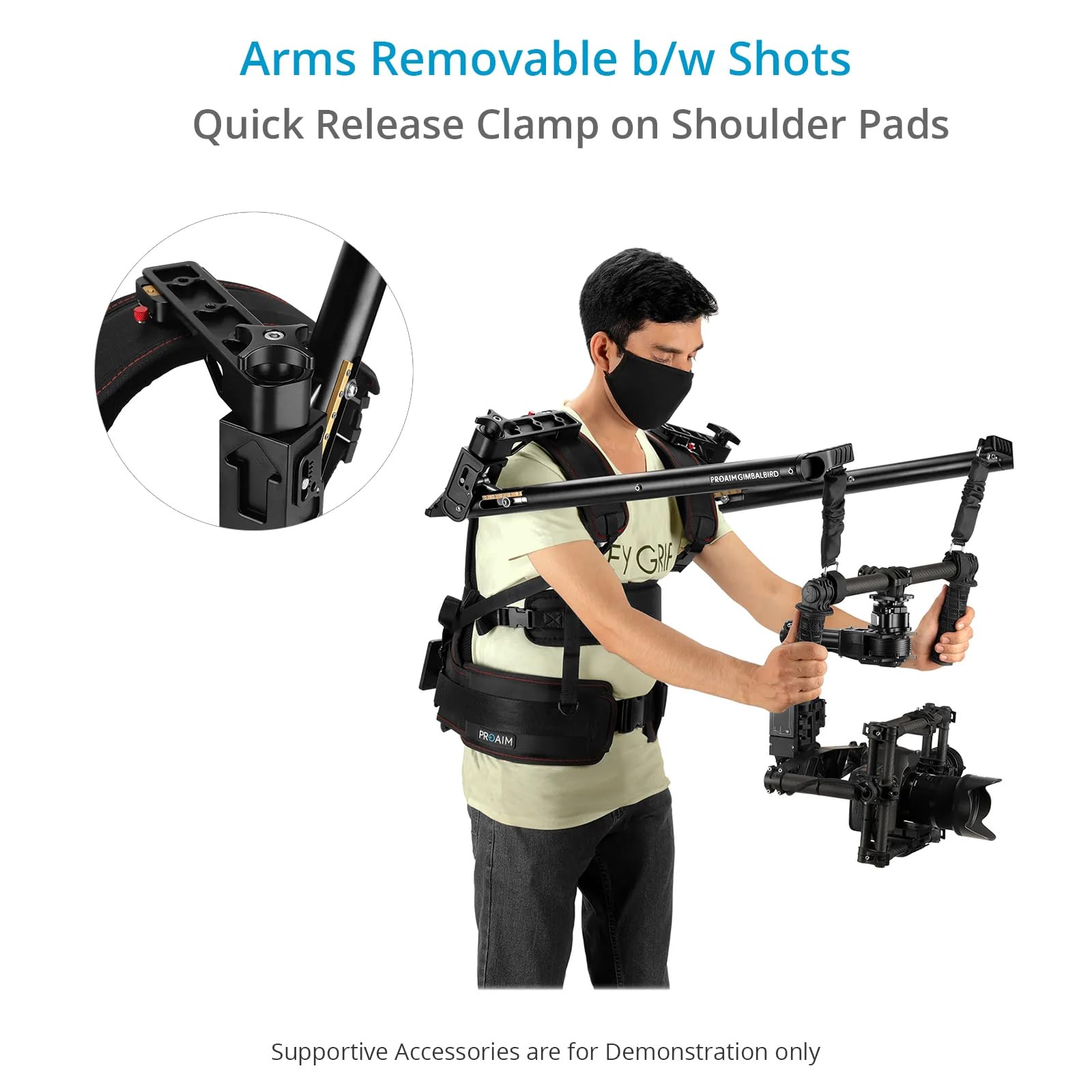 Proaim Gimbal-Bird Body Support Rig For 2-Axis / 3-Axis Camera Gimbals. Supports Top Handle-Bar & Ring-Based Gimbals & Payload Range: 5-15Kg/11Lb-33Lb (P-Gbd-01)