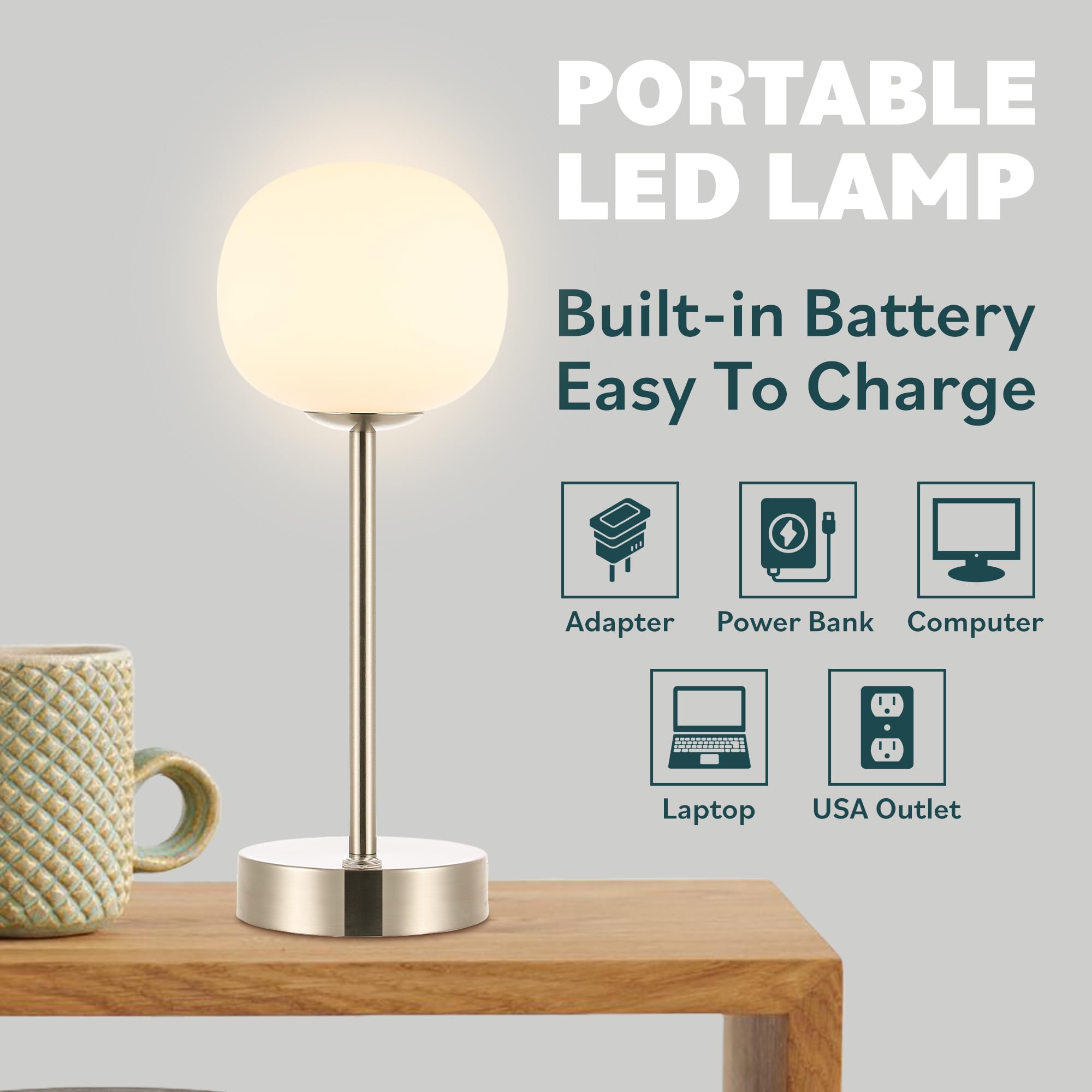 Jonathan Y Jyl7108B Natalia 12.25" Bohemian Farmhouse Iron Rechargeable Integrated Led Table Lamp Contemporary Bedside Desk Lamp For Bedroom Living Room Office, Oil Rubbed Bronze/White