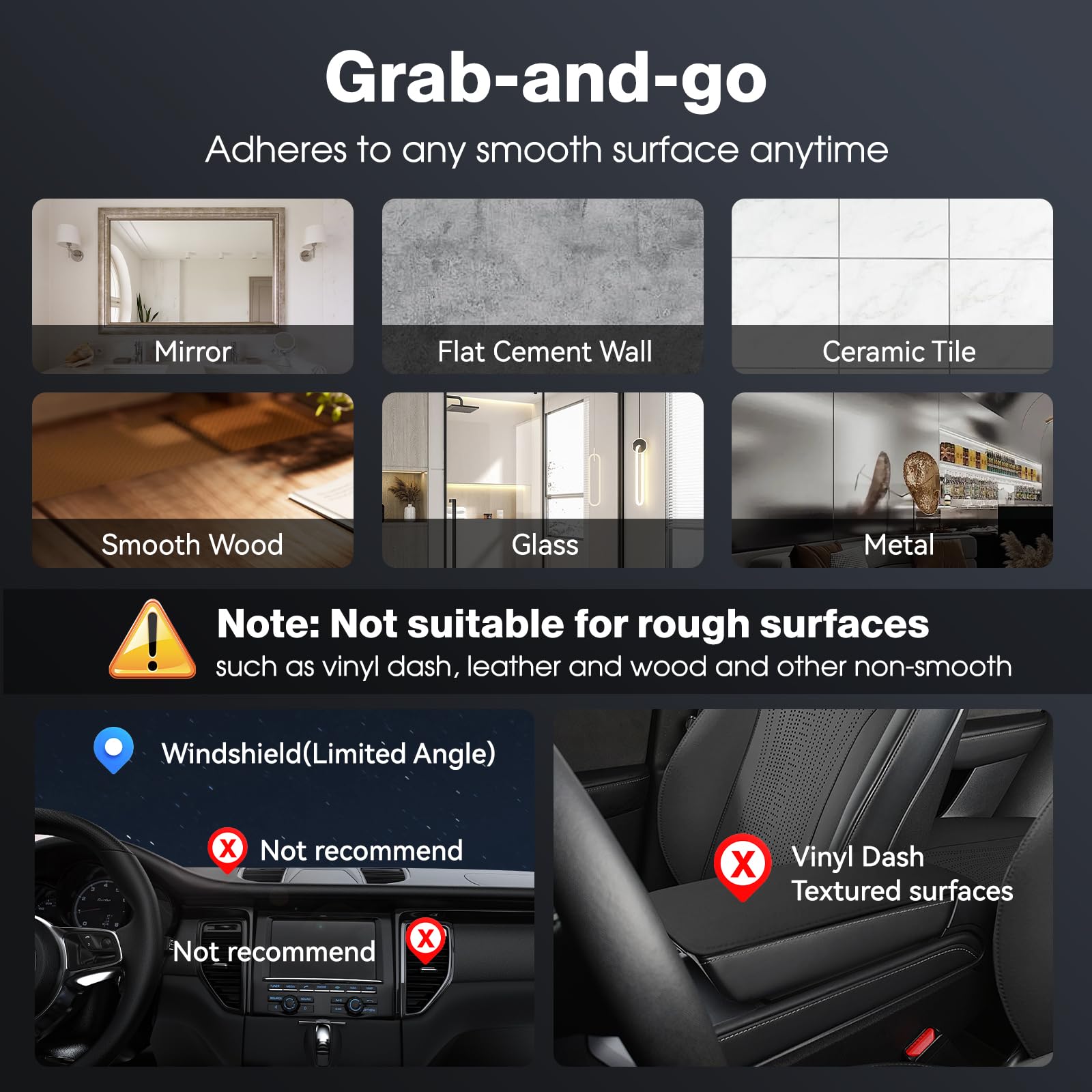 Jikasho 360° Vacuum Magnetic Suction Cup Phone Mount, Adjustable Hands- Suction Cup Phone Holder For Car/Gym/Mirror/Smooth Surface, Compatible With Iphone Android And All Smartphones (White)