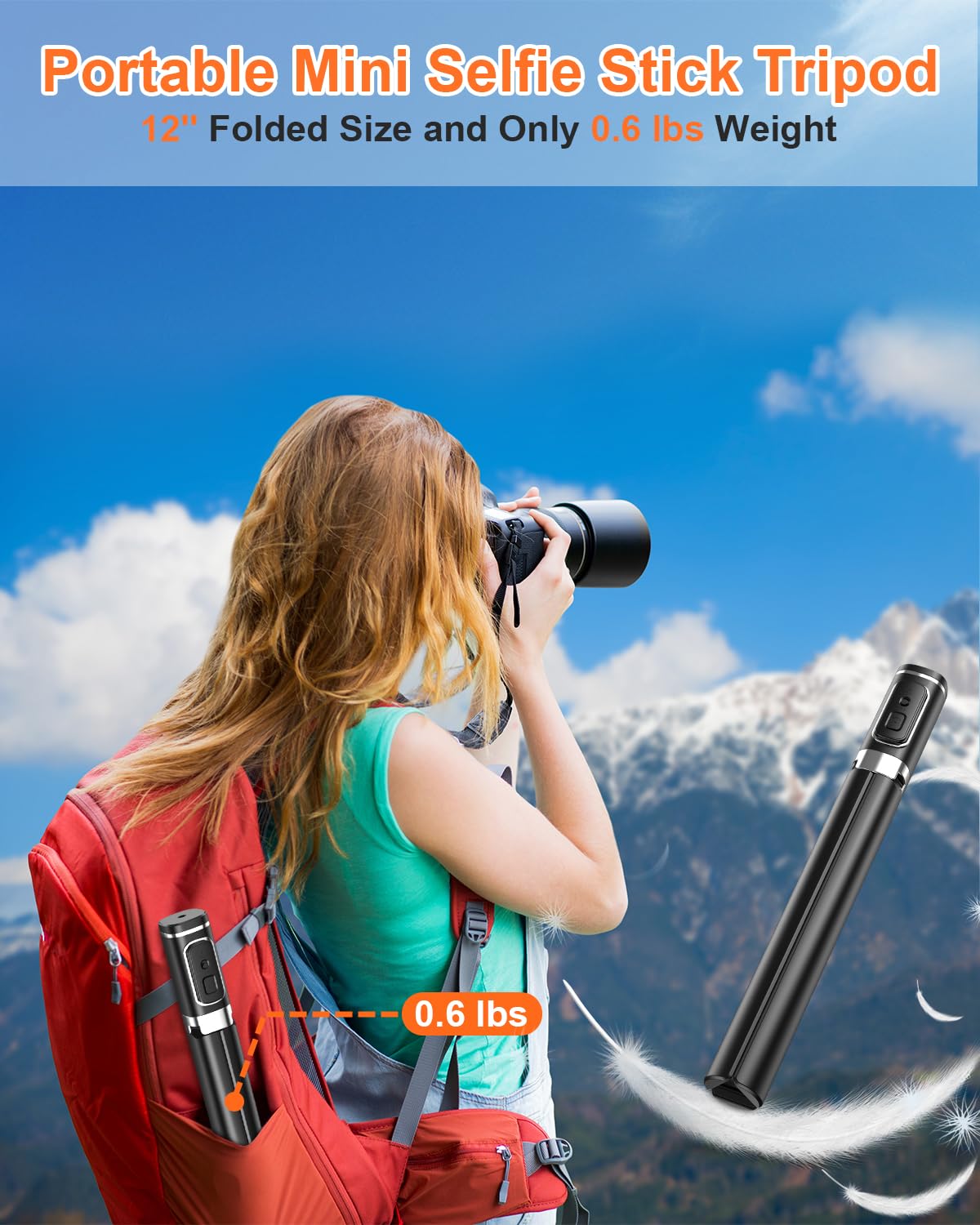 Macrae Selfie Stick,67 Inch/1.7 Meter Selfie Stick Tripod, For Women Men,Portable Cell Phone Tripod Stand With Wireless Remote Shutter Compatible With Iphone 16E/16/15/14/13, Samsung Series(Black)