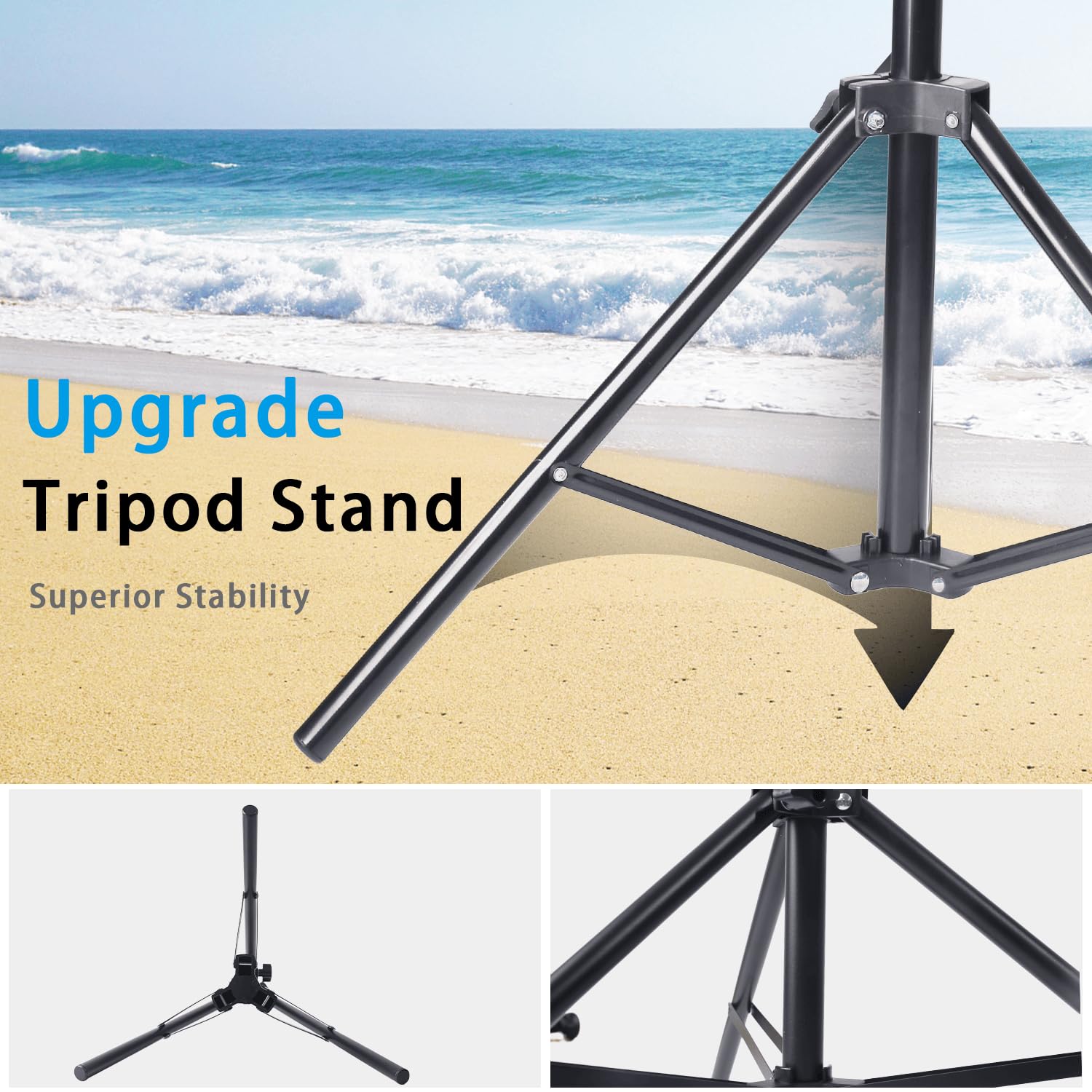 Senndio Adjustable 63"/160Cm Aluminum Light Stand With Dual Phone & Tablet Holder, Perfect For Softbox, Ring Light, And Studio Lighting Accessories
