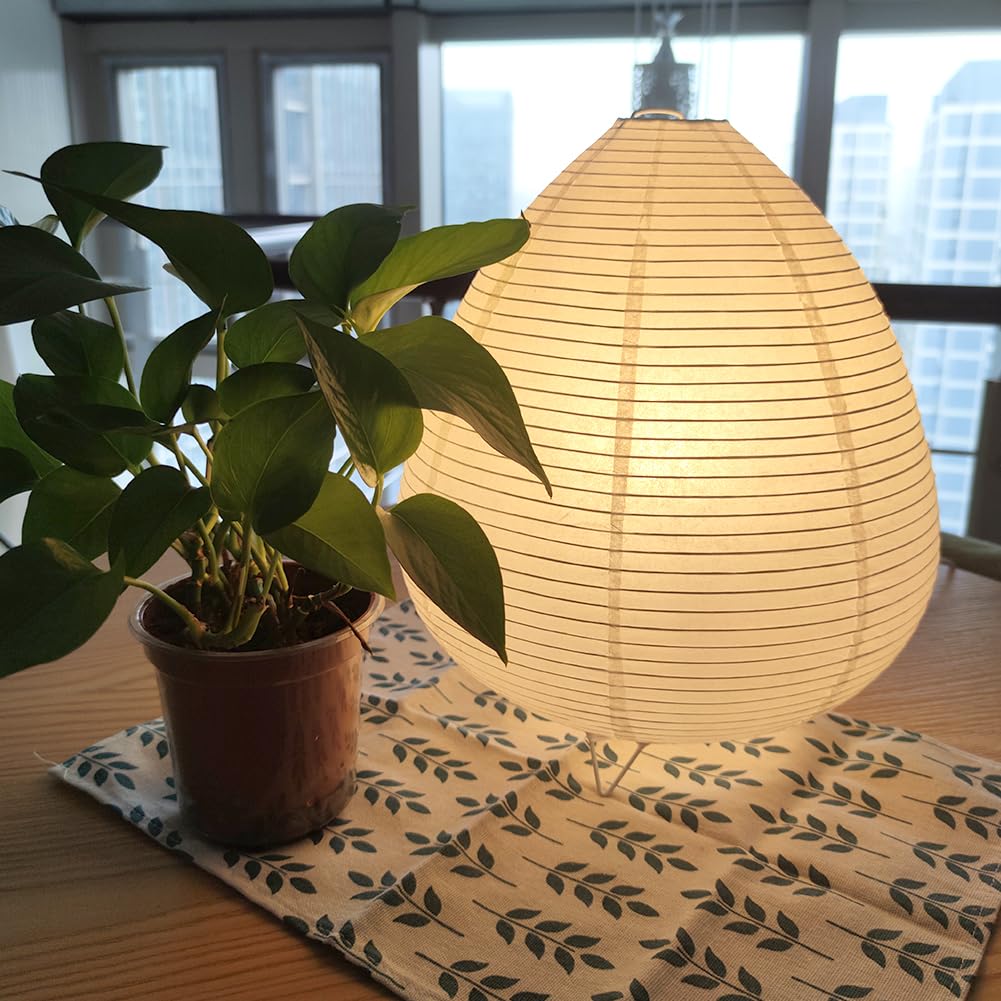 Yy Yearchy Table Lamp Paper Lamp Able Lamp Standing Lamps With Rice Paper Shade For Bedroom Livingroom (Peach)