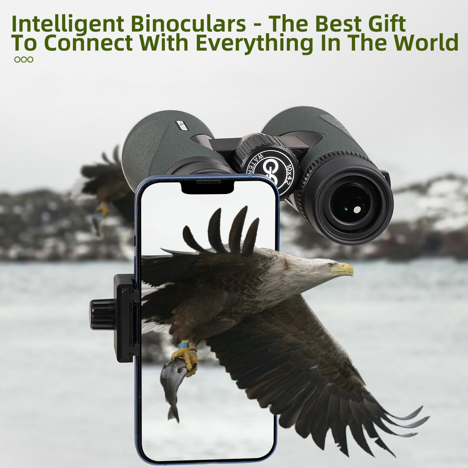 Gllysion 12X50 Professional Binoculars For Adults High Power With Phone Adapter, Hd Binoculars With Bak4 Prisms, Super Bright Lightweight & Waterproof Binocular Perfect For Bird Watching, Hunting, Stargazing