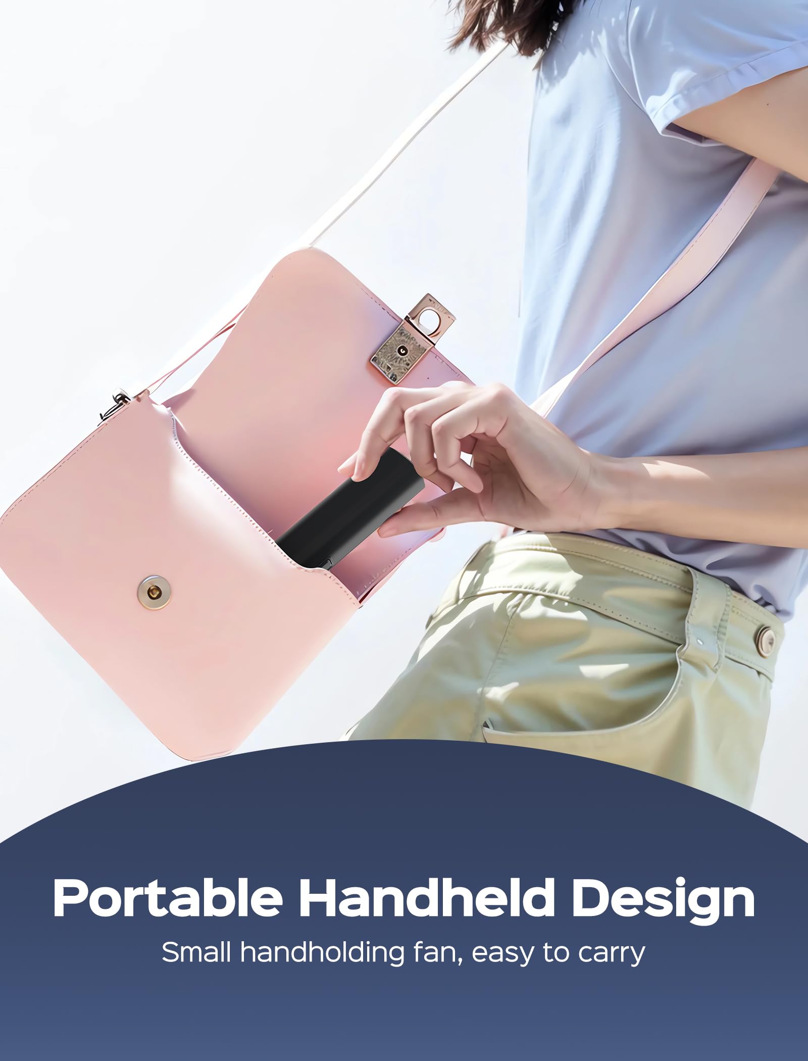 Portable Handheld Fan - High-Speed Personal Cooling, Usb Rechargeable Mini Fan With 4000Mah Battery