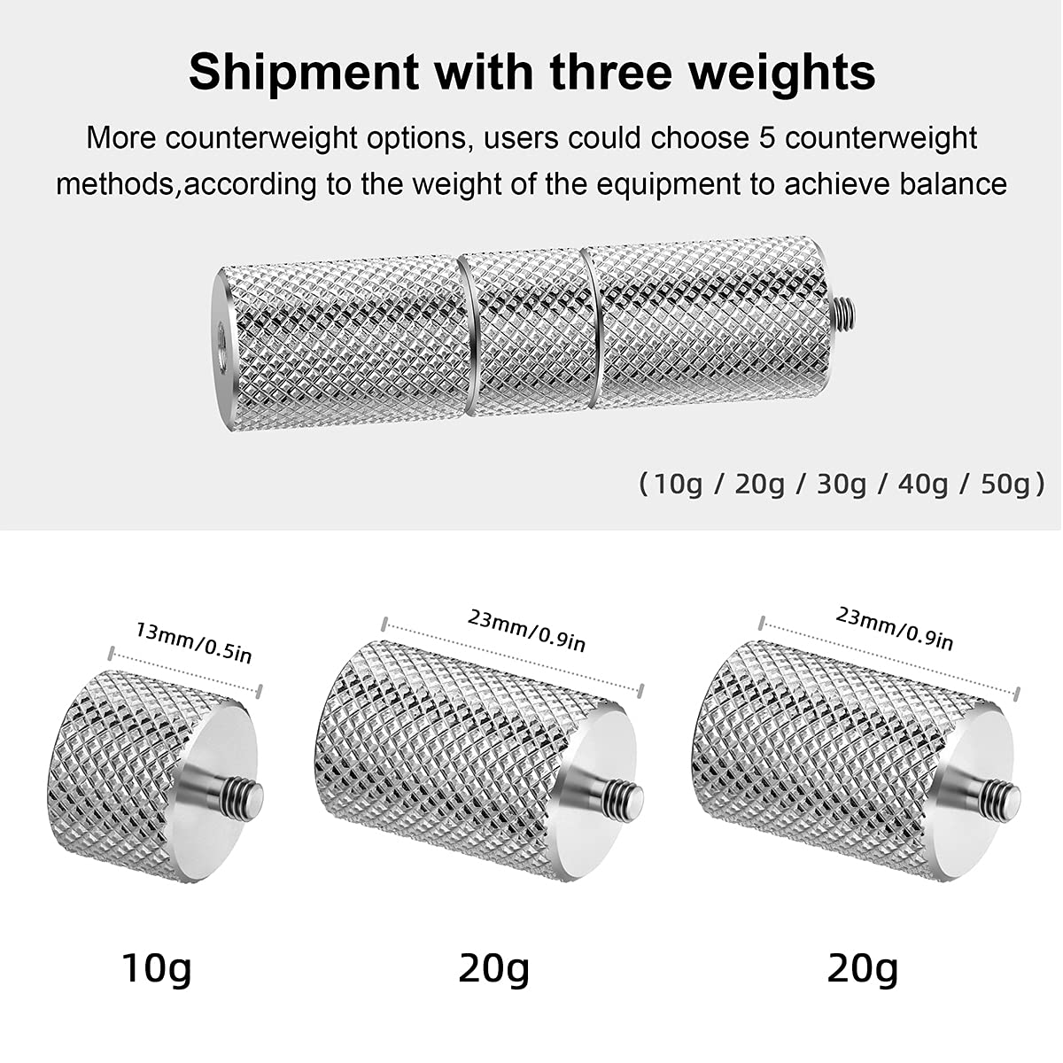 Supfoto Om6/Om5/Se/Om 4/Osmo Mobile 3 Counterweight Set 20G+10G Balance Counter Weights For Dji Om6/Om5/Se/Om 4/Osmo Mobile 3 Gimbal Stabilizer To Iphone 11/Pro/Pro Max