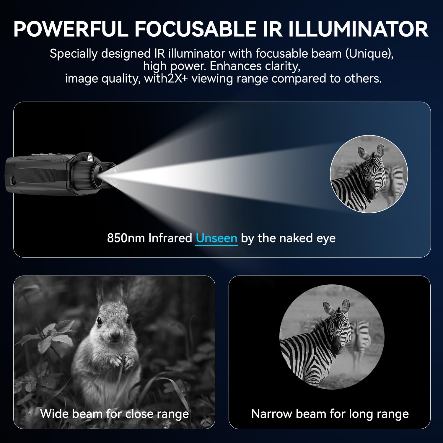 Mildhug Night Vision Goggles -4K Night Vision Binoculars with, 10X Zoom, External Tactical Light & Compass, 5000mAh Fast Charging, 32G Card, Record Video & Photos, Camping Hunting, Black