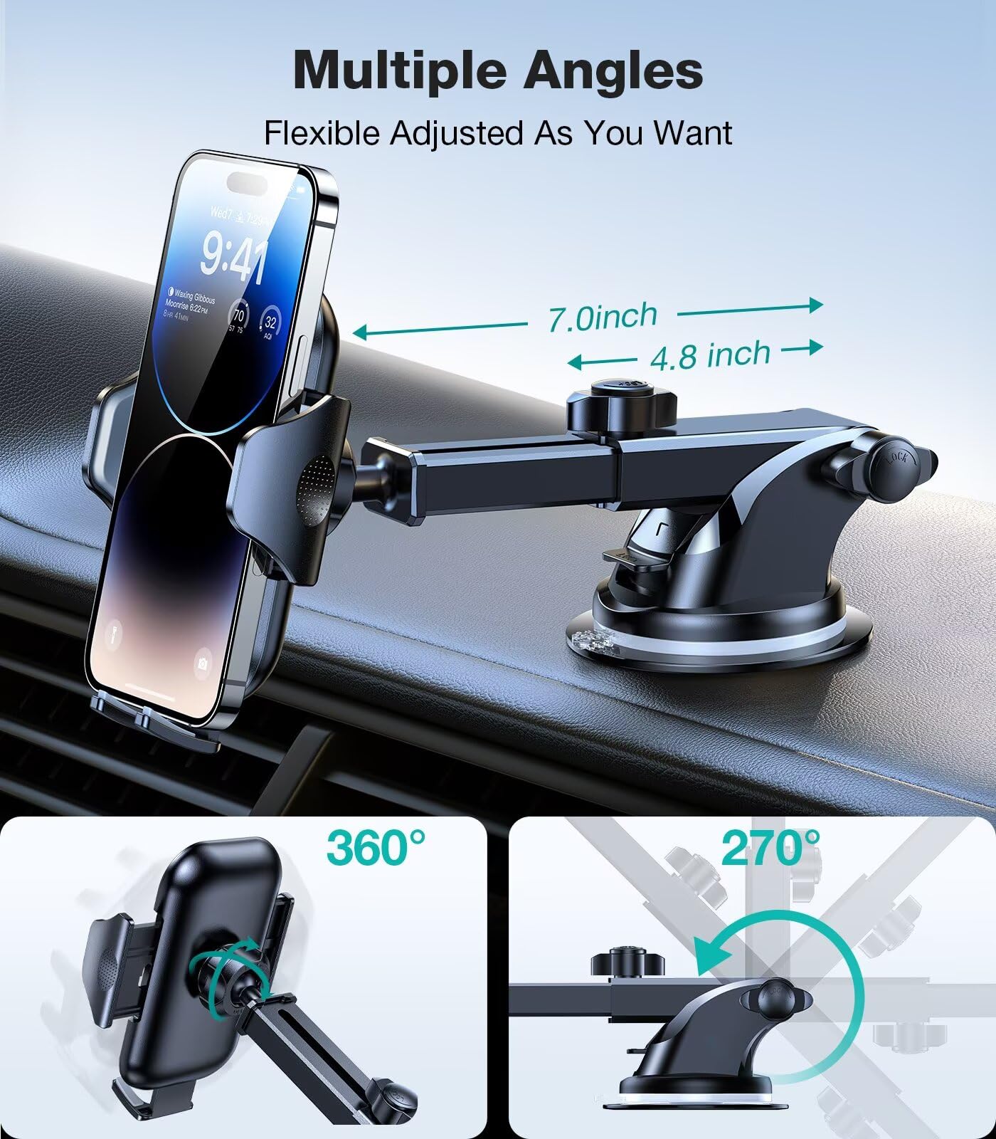 Vicseed [No.1 Powerful Suction] [Rally Racing-Grade Stability] Phone Holders For Your Car   Car Phone Holder Mount Truck Stand For Dashboard Windshield Vent For Iphone Samsung All Phones