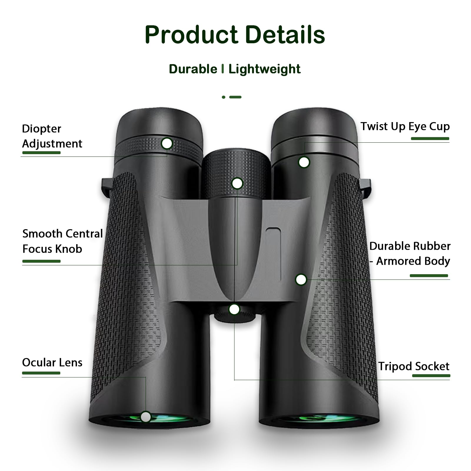Aiscrofa Aiscrofa12X42 Hd Binoculars For Adults High Powered With Phone Adapter, Tripod And Tripod Adapter - Super Bright Waterproof Binoculars For Bird Watching Cruise Ship