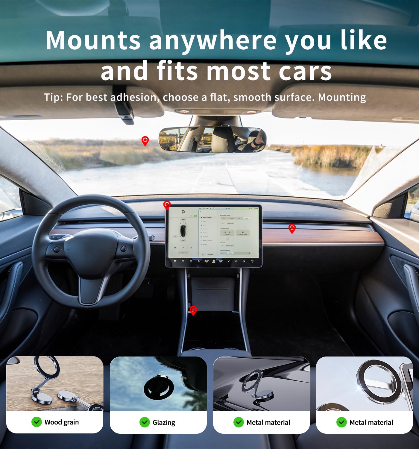 Cxtx For Magsafe Phone Holder, Car Mount Folding & 360° Rotation Magnetic Phone Holder For Car Strong Magnets Iphone Car Mount Hands Phone Holders For Your Car Dash Fits Iphone 15 14Pro Max (Silver)