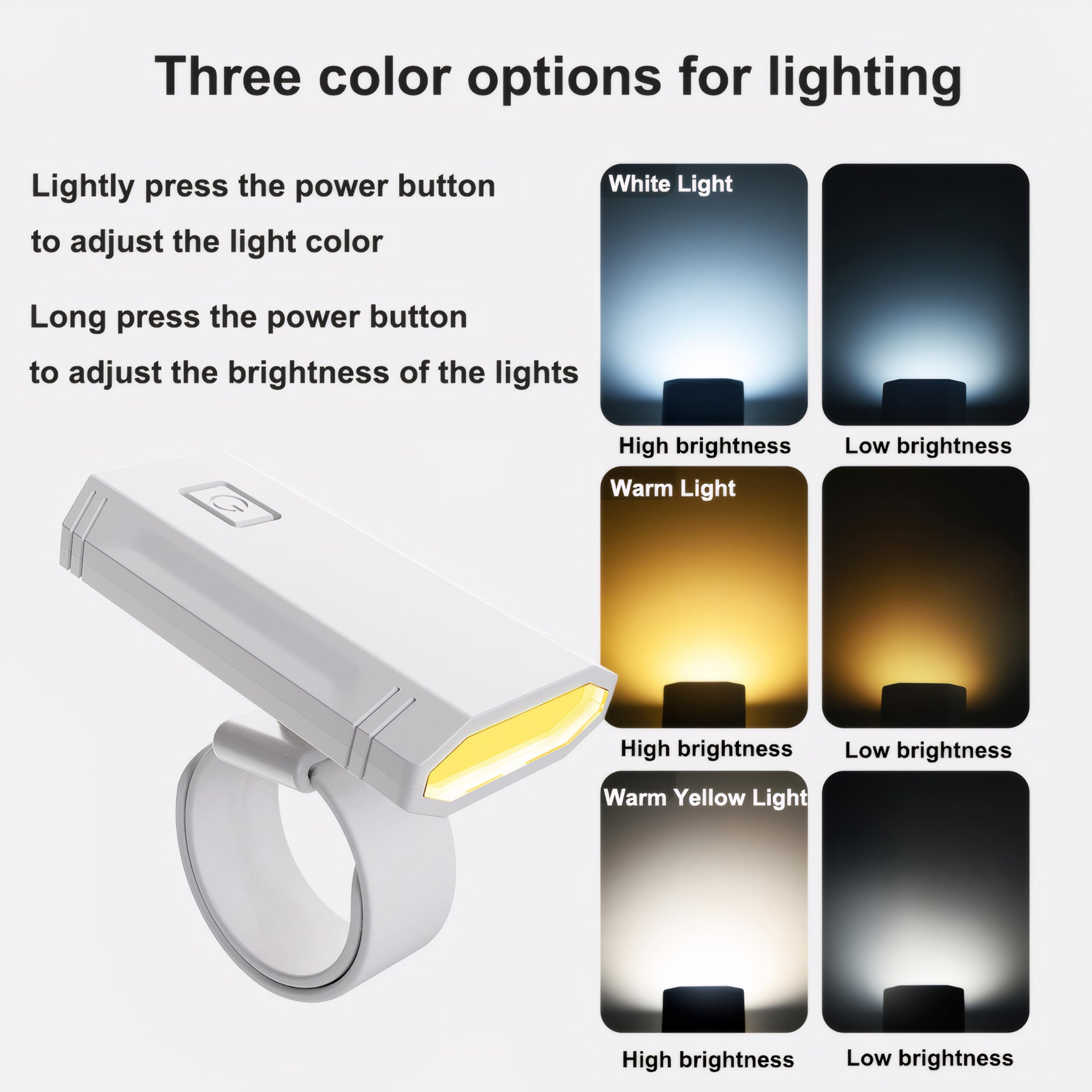Omeet Led Wrist Flashlight, 3 Color Temperatures, 360 Degree Adjustable, Suitable For Nighttime Cycling, Running, Fishing, And Reading