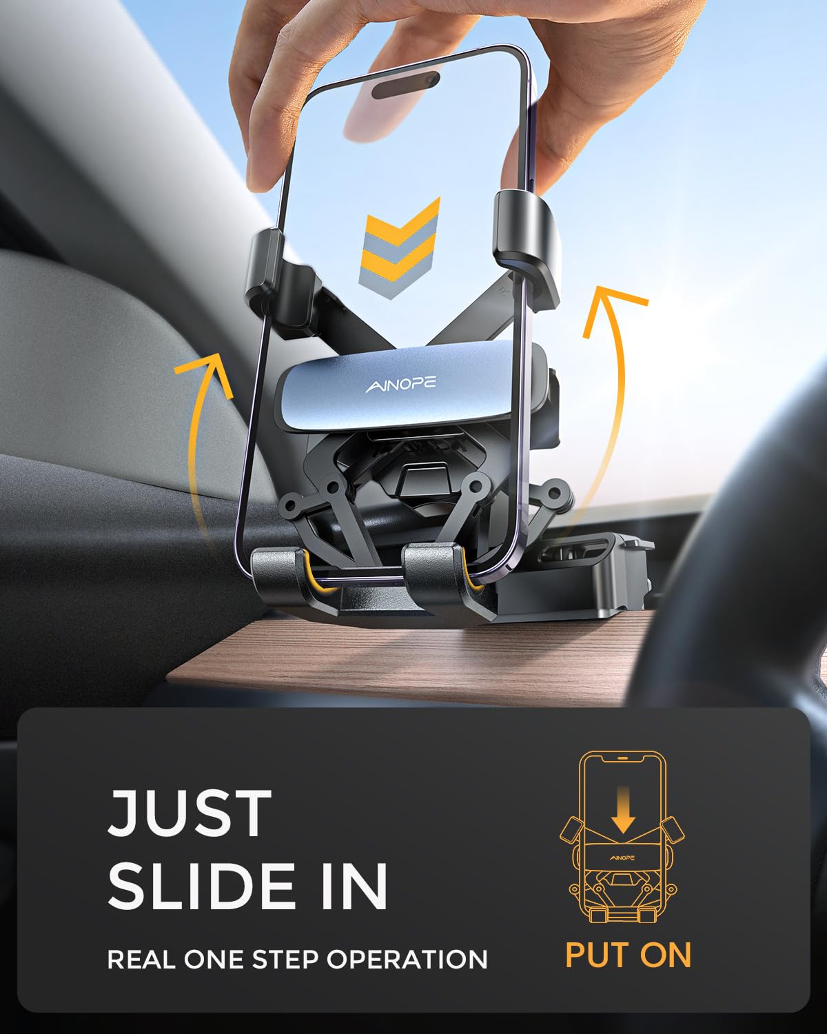 Ainope For Tesla Phone Mount Holder   Gravity For Tesla Model 3 Y Phone Mount Holder Car Accessories Fits For All Iphone & Android Phones