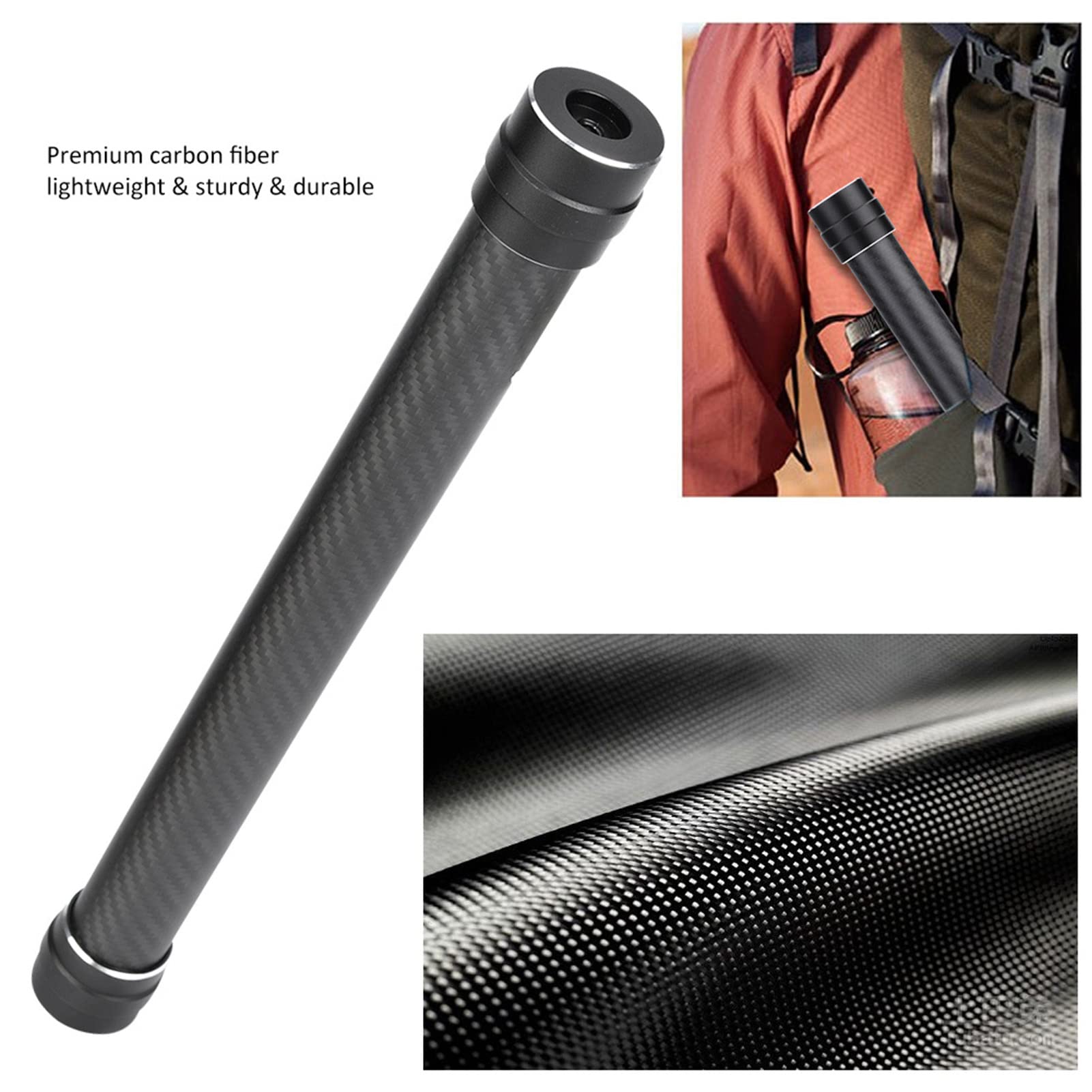 Jeozbm Carbon Fiber Extension Pole, 11.8In Monopod Extension Rod With 1/4" 3/8" Screw, Compatible With Tripod, Led Light, For Camera Stabilizer