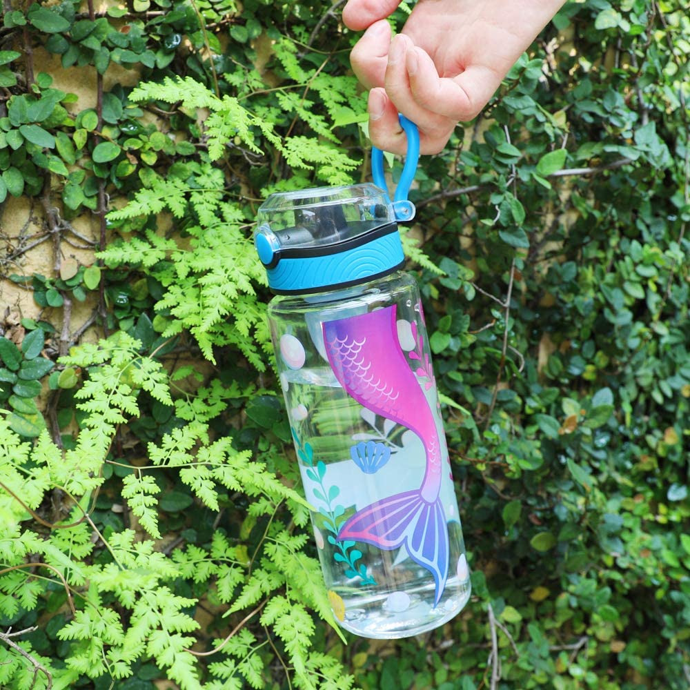 Cute Water Bottle For School Kids Girls, Tritan & Leak Proof & Easy Clean & Carry Handle