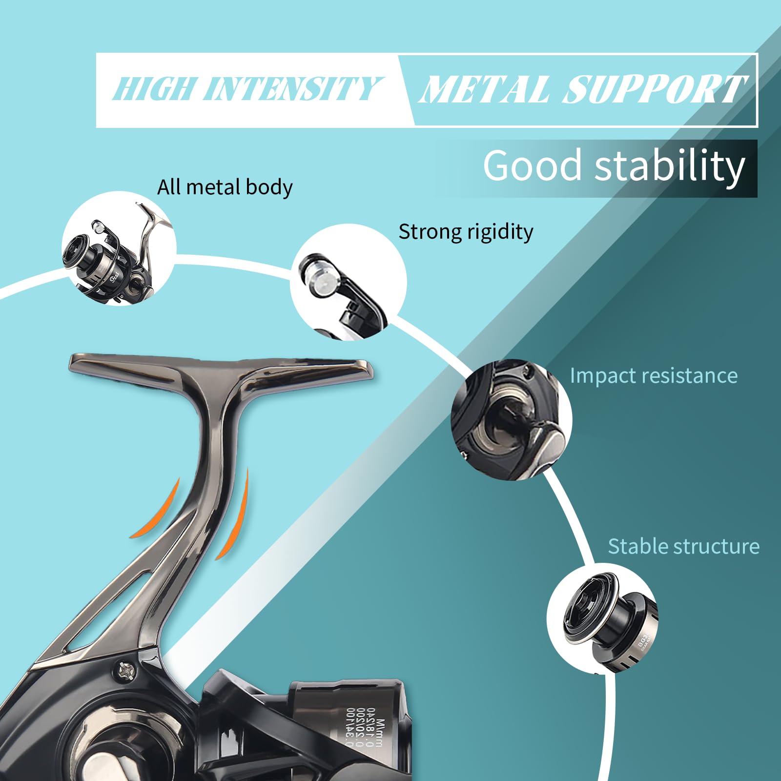Oh My Wow Fishing Reel Spinning Reels Metal Spool And Handle For Saltwater And Freshwater Fishing