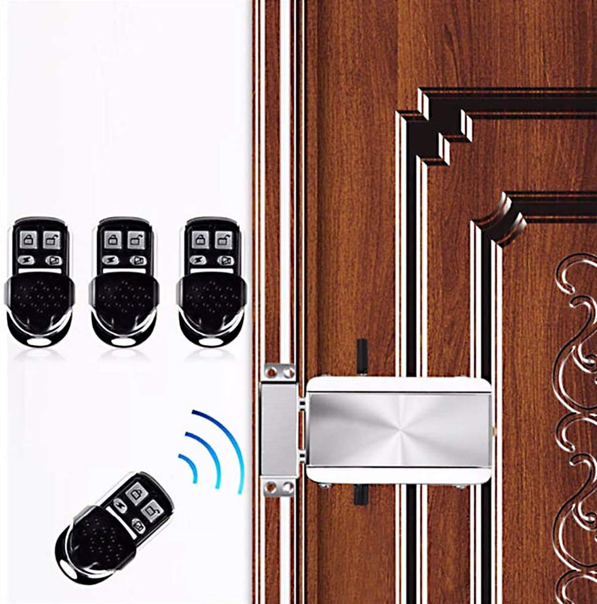 Honutige Electronic Deadbolt Door Lock, Smart Wireless Anti-Theft Home Security Keyless Deadbolt Access Control System With 4 Remote Control