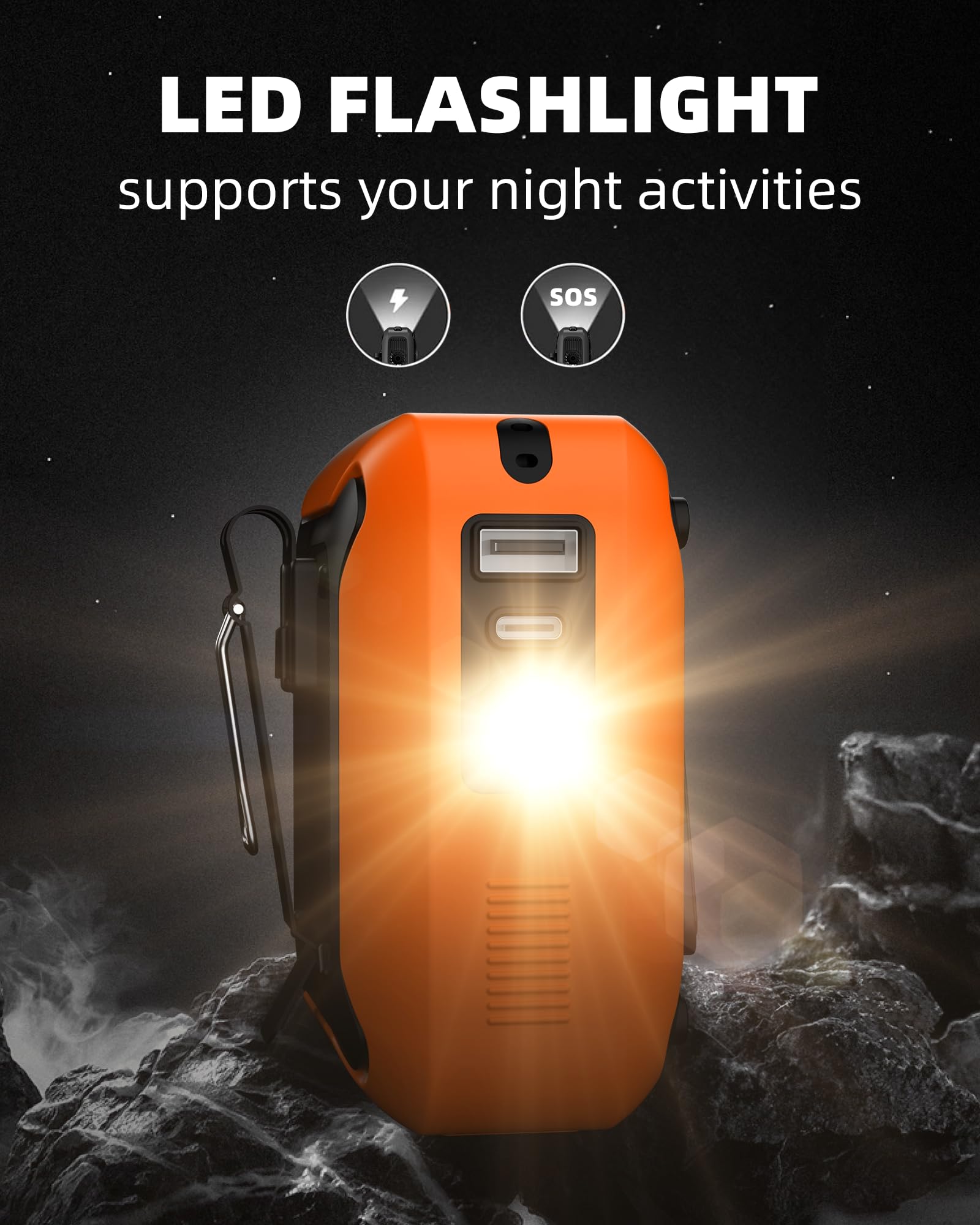 Portable Waist Fan Clip On Belt Under Shirt W/Led Display & Flashlight, 8000Mah Battery Powered