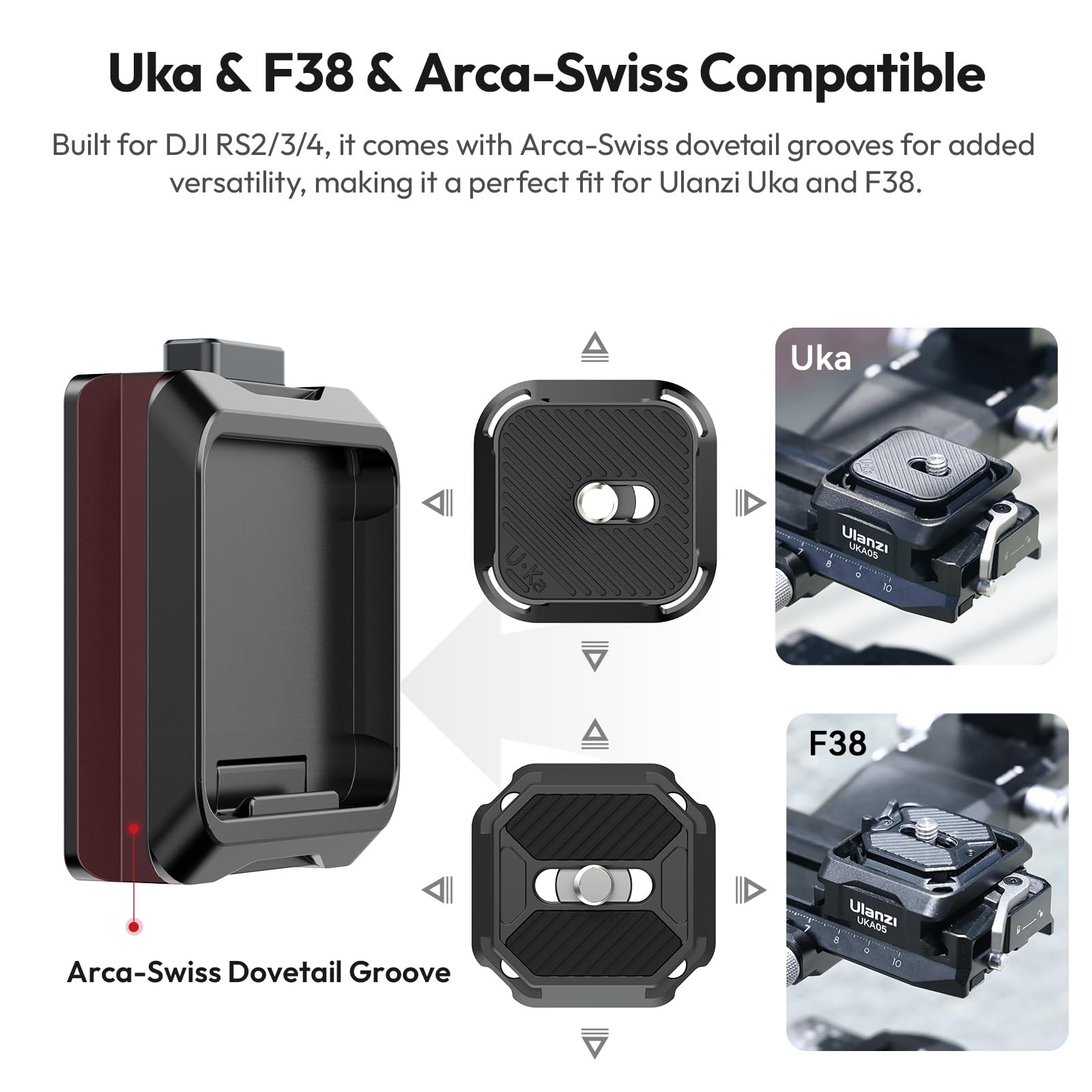 Ulanzi Co19 Adjustable Sling Handgrip Gimbal Handle+Uka Camera Quick Release Plate And Base Kit C007