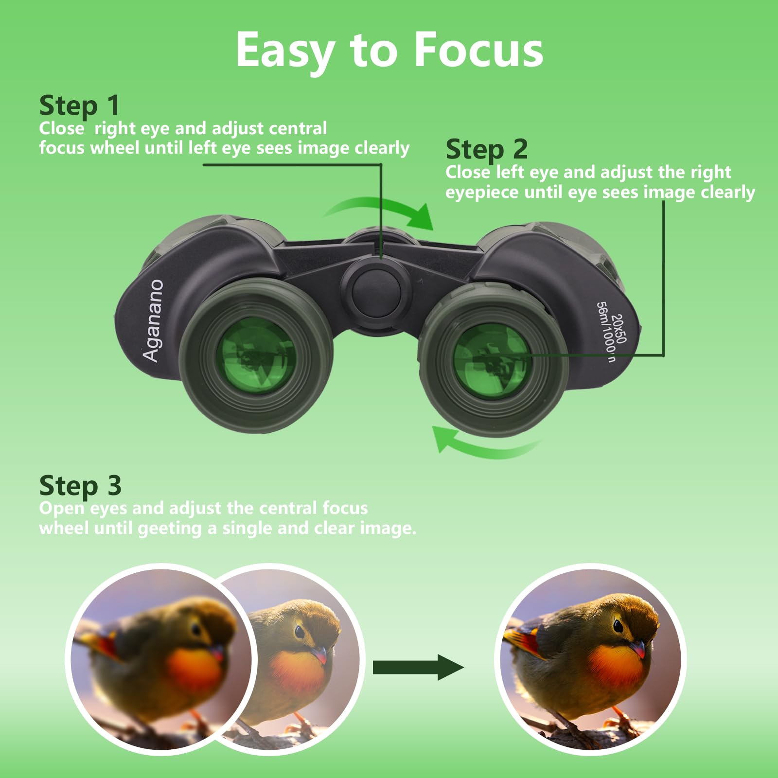 Aganano Binoculars For Adults High Powered With Phone Adapter - Compact Waterproof Hunting Binoculars For Bird Watching Hiking Concert Travel Theater With Bak4 Prism Fmc Lens