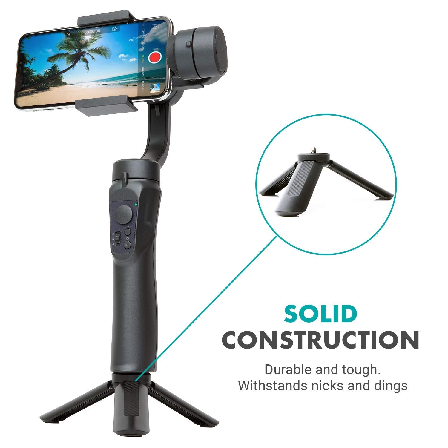 Movo Tr-1 Compact Mini Tabletop Tripod/Hand Grip With 1/4" Screw And Folding Feet. Compatible With Gopro, Dslr, Camera, Osmo, Pocket Projector, Zoom - Perfect For Photography, Vlogging And Youtube