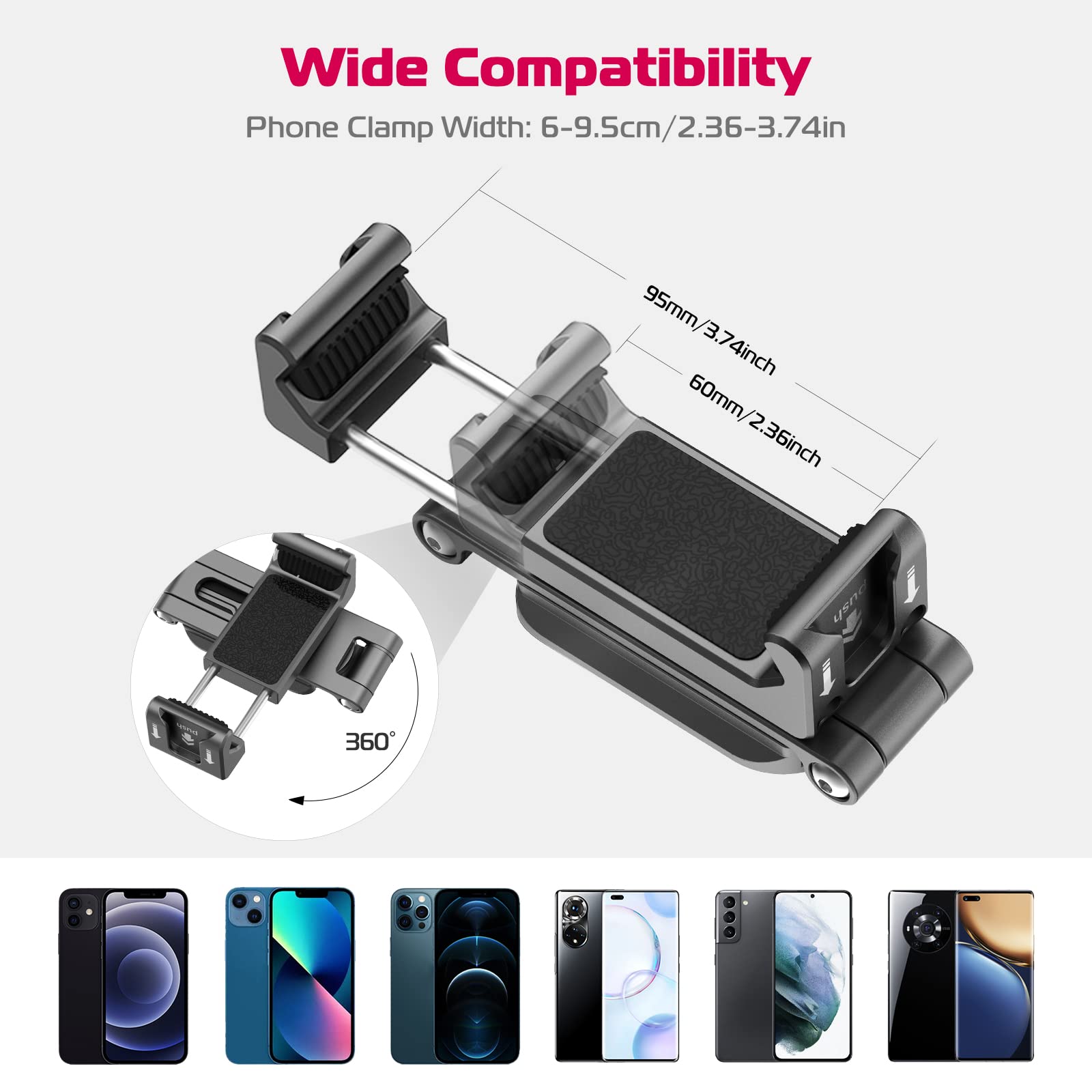 Ulanzi Phone Tripod Mount 2 Cold Shoes & Arca Port, Metal Smartphone Adapter For Iphone, Cell Phone Vlog Tripod Stand Holder For Desktop Video Live Streaming Vlogging Rig