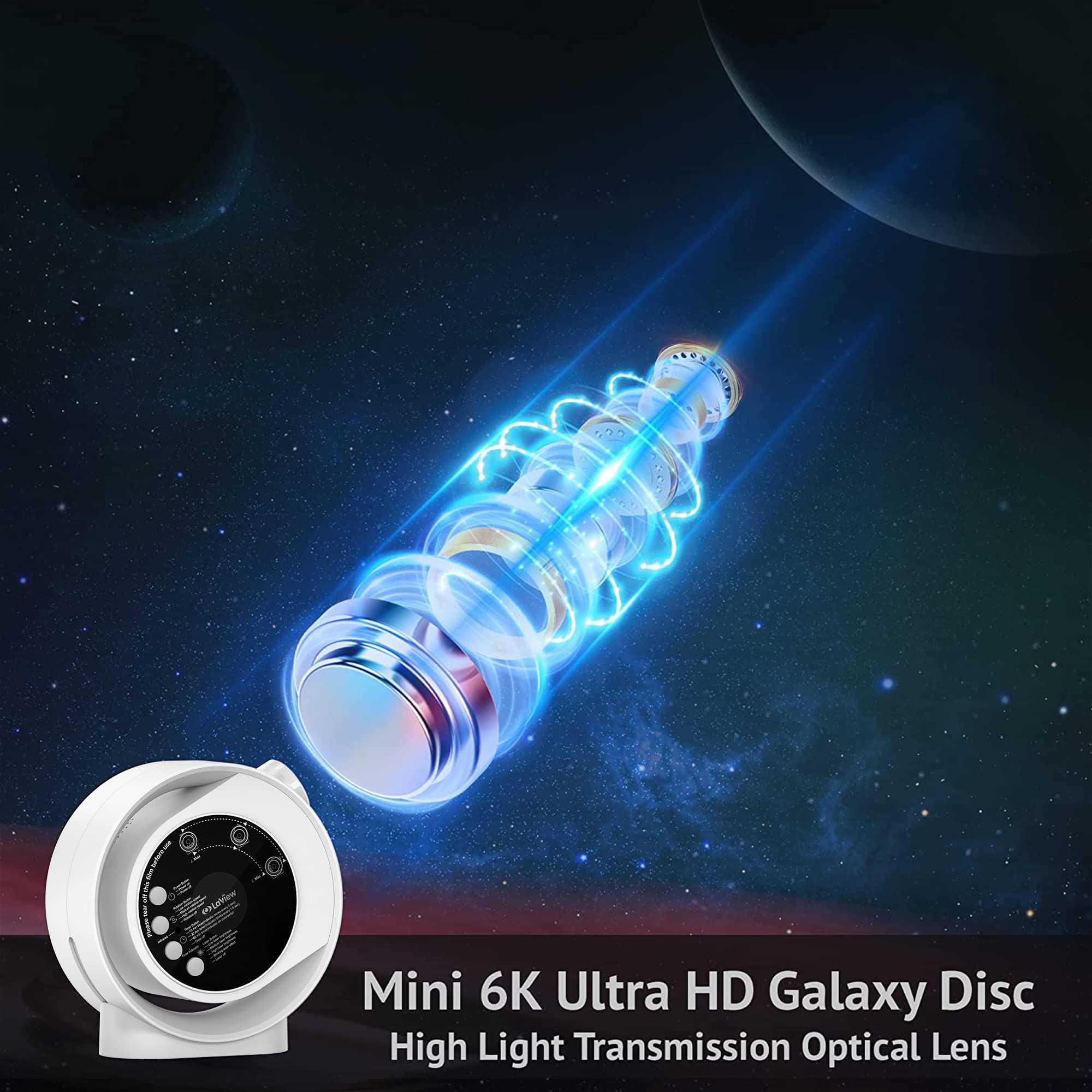 Laview Home Planetarium Star Projector, Ultra Clear Galaxy Projector With 130 Ft² Projection Area, Auto-Off Timer, Remote Control, Night Light For Room Decor, 6K Discs, For Kids/Adult