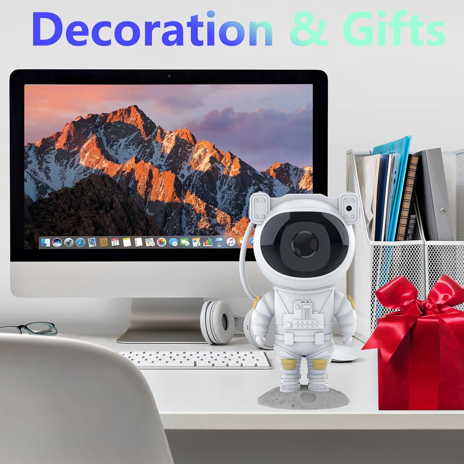 Hiya-Naya Astronaut Galaxy Projector Night Light,Star Projector Galaxy Light With Nebula,Starry Ceiling Led Lamp Space Buddy Projector With Timer And Remote For Bedroom,Kids Room Decor, Birthdays (White)