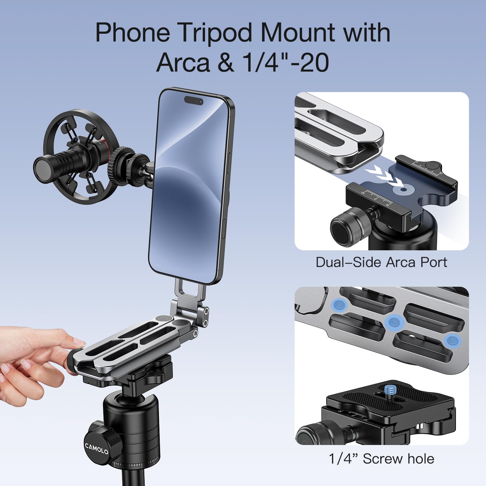 Camolo Geek Magnetic Pocket Phone Tripod Foldable Compatible With Magsafe For Iphone 15/14/13/12 Plus Pro Max Series, Mg-05 Plus Cell Phone Tripod Mount Handle Smartphone Desk Stand Travel All In One