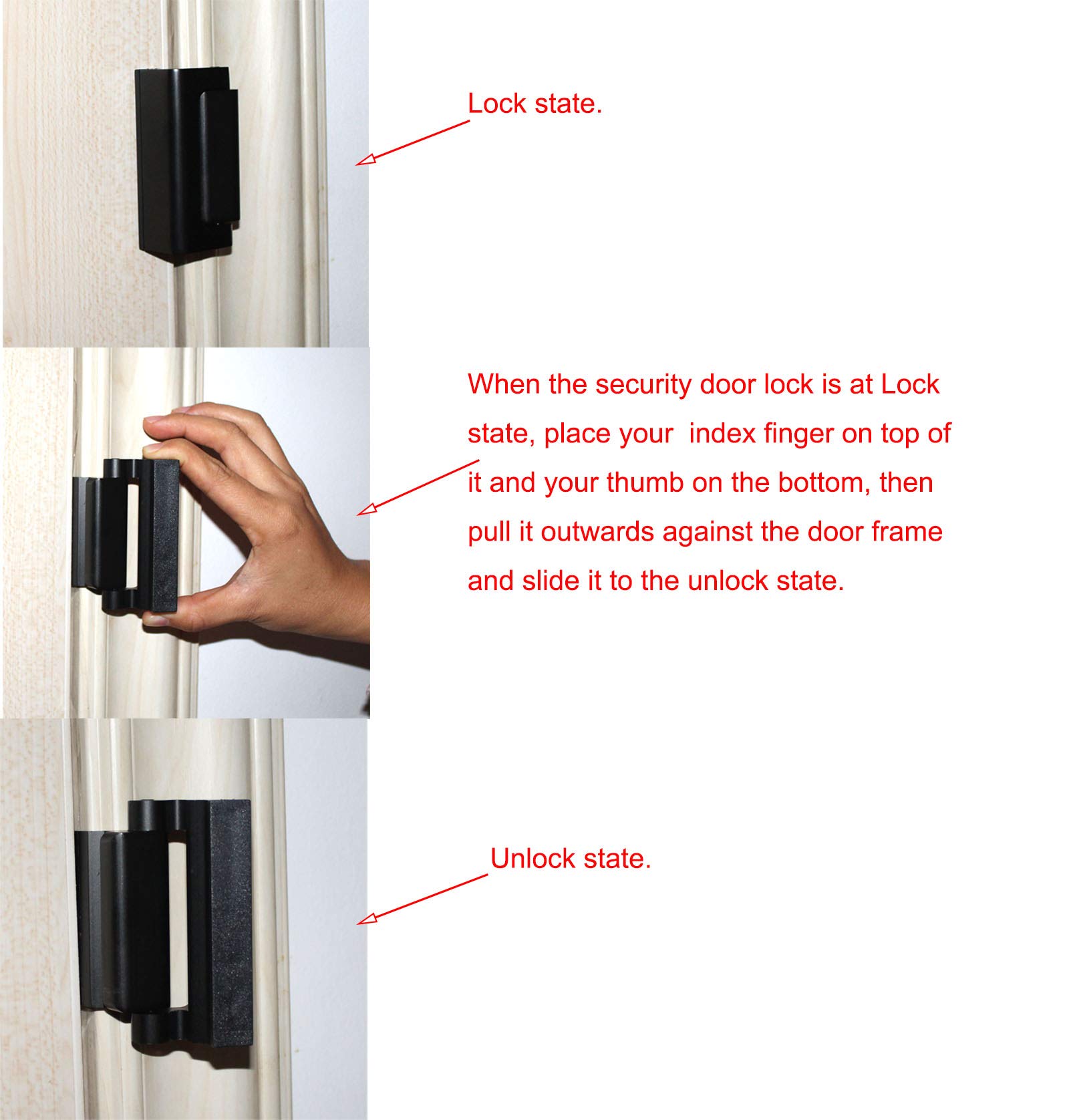 Annakideya One Piece Of Aluminum Alloy Security Door Lock Reinforcement Dead Bolt Child Safety Door Lockoxidized Gold Color