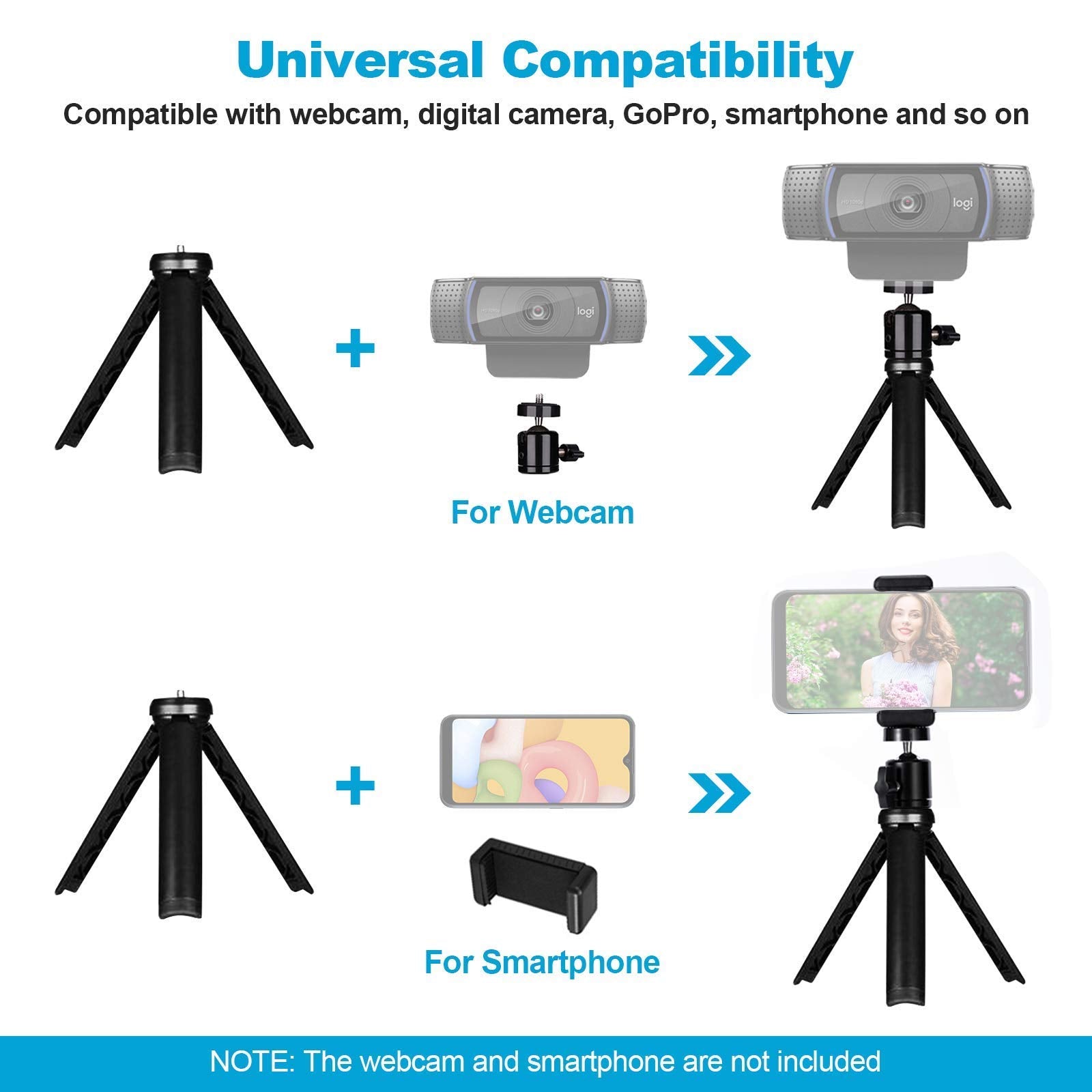 Nexigo 60Fps 1080P Webcam Kits, N660P Fhd Usb Web Camera With Privacy Cover, Video Conference Lighting, Extendable Tripod Stand, For Zoom/Skype/Teams