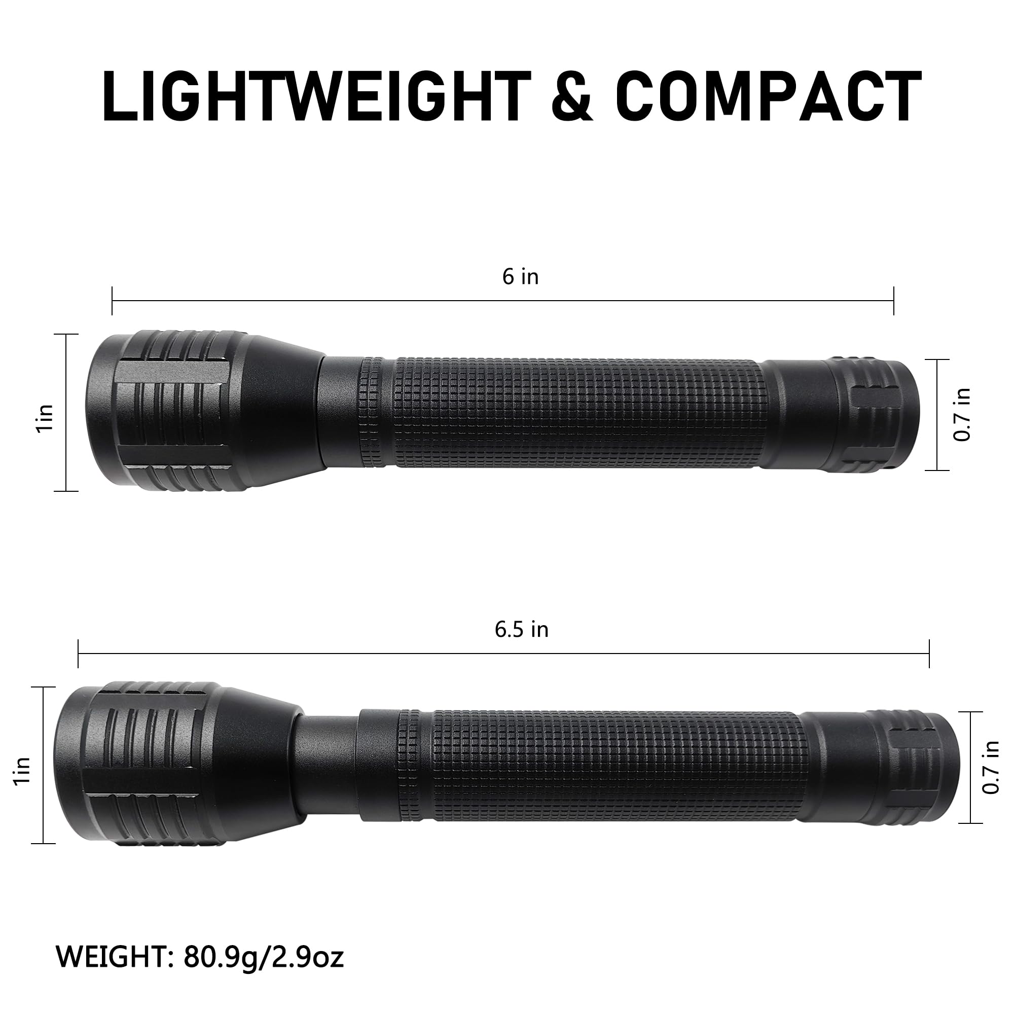 Fadomall Led Flashlight High Lumens Aa Battery Powered, 3 Modes, Adjustable Focus, Small Camping Flashlights For Emergency, Hiking, Power Outages, Everyday Use, Batteries Not Included, 2 Pack