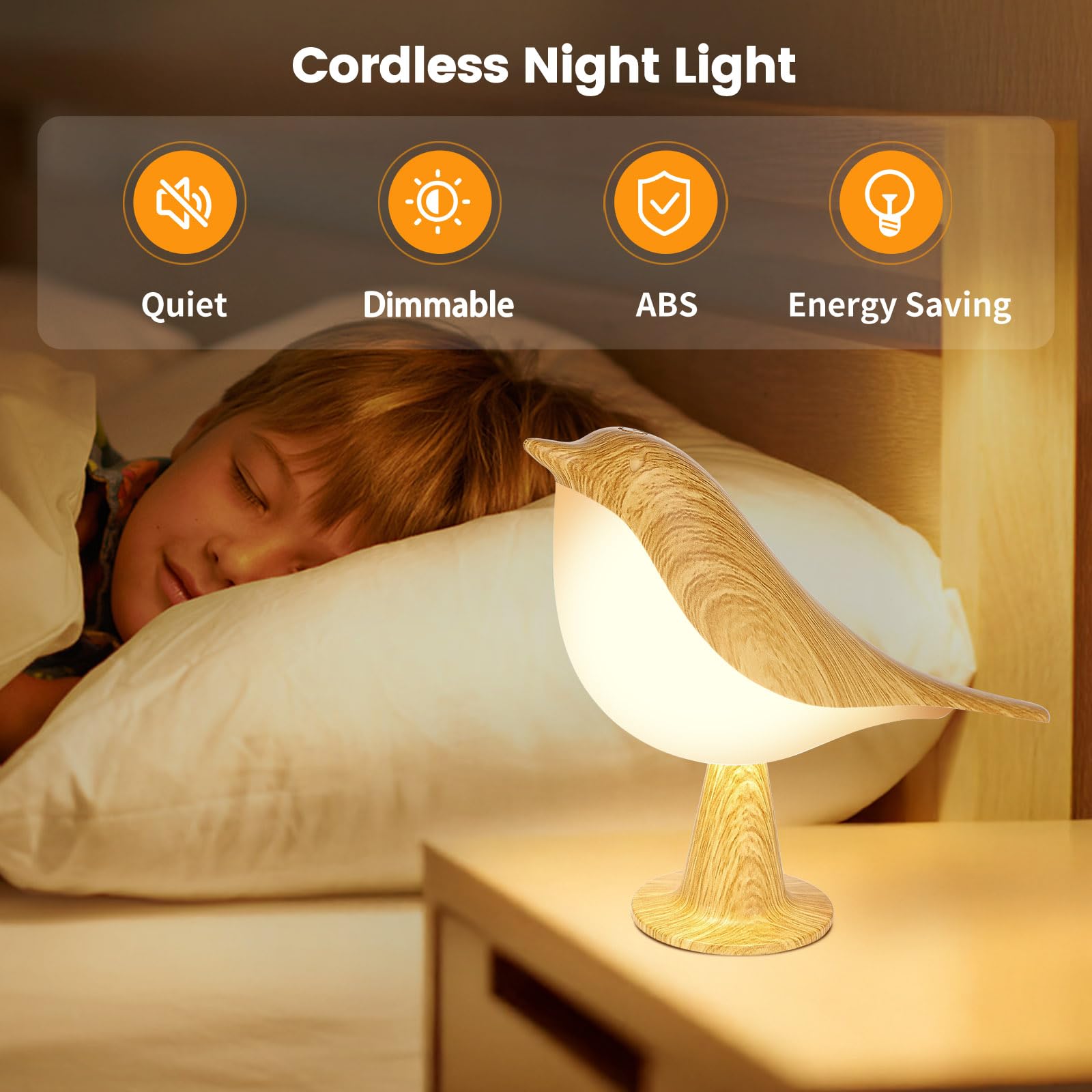 Haotao Small Cute Bird Table Lamp, Touch Night Light, Cordless Bedside Lamps, Desk Lamp, 3-Way Dimmable Usb Rechargeable Battery 2600Mah Nightstand Lamps For Bedroom, Bird Decor