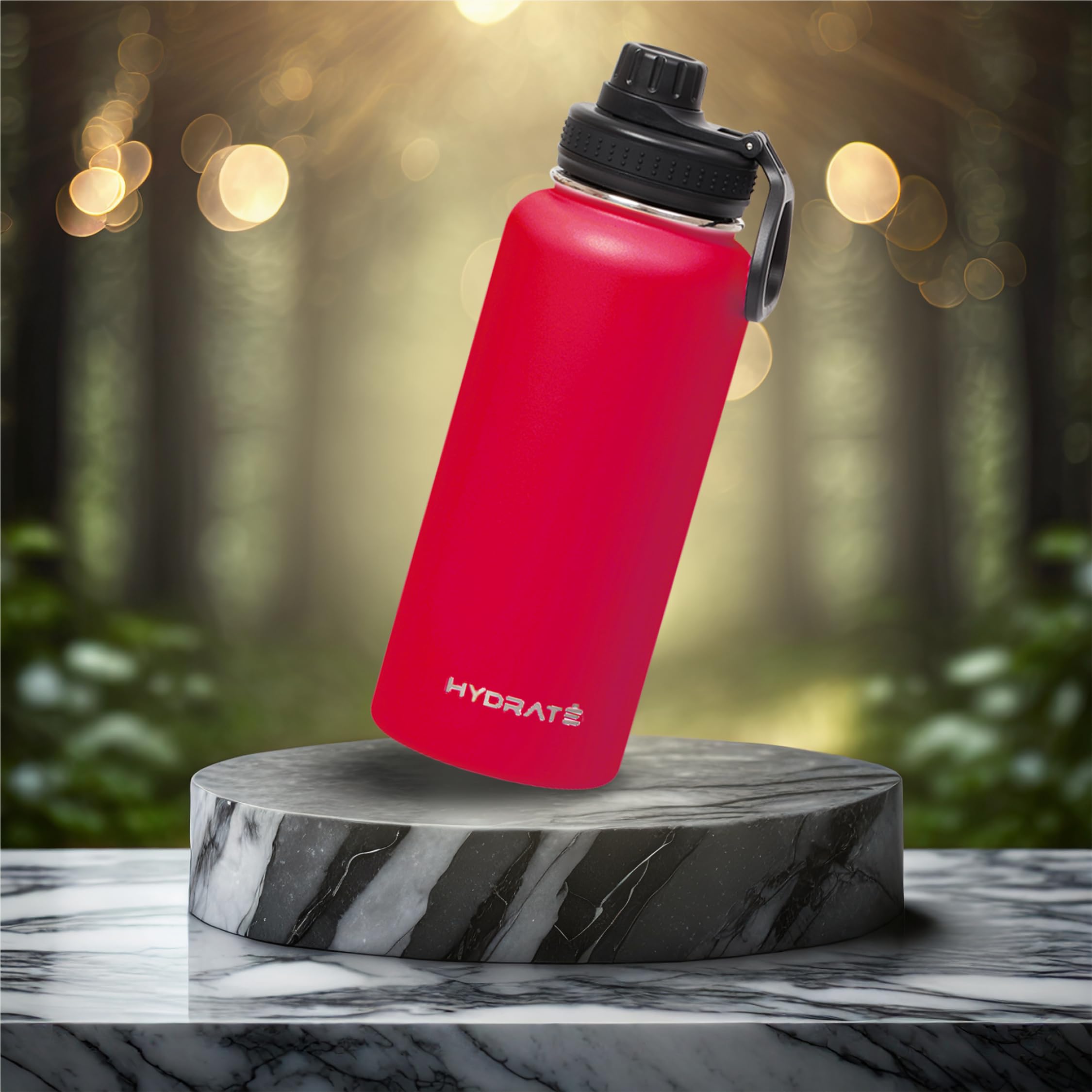 Hydrate 32 Oz Water Bottles Insulated For Hot And Cold Drinks - Leakproof, Flip Cap Metal Tumbler