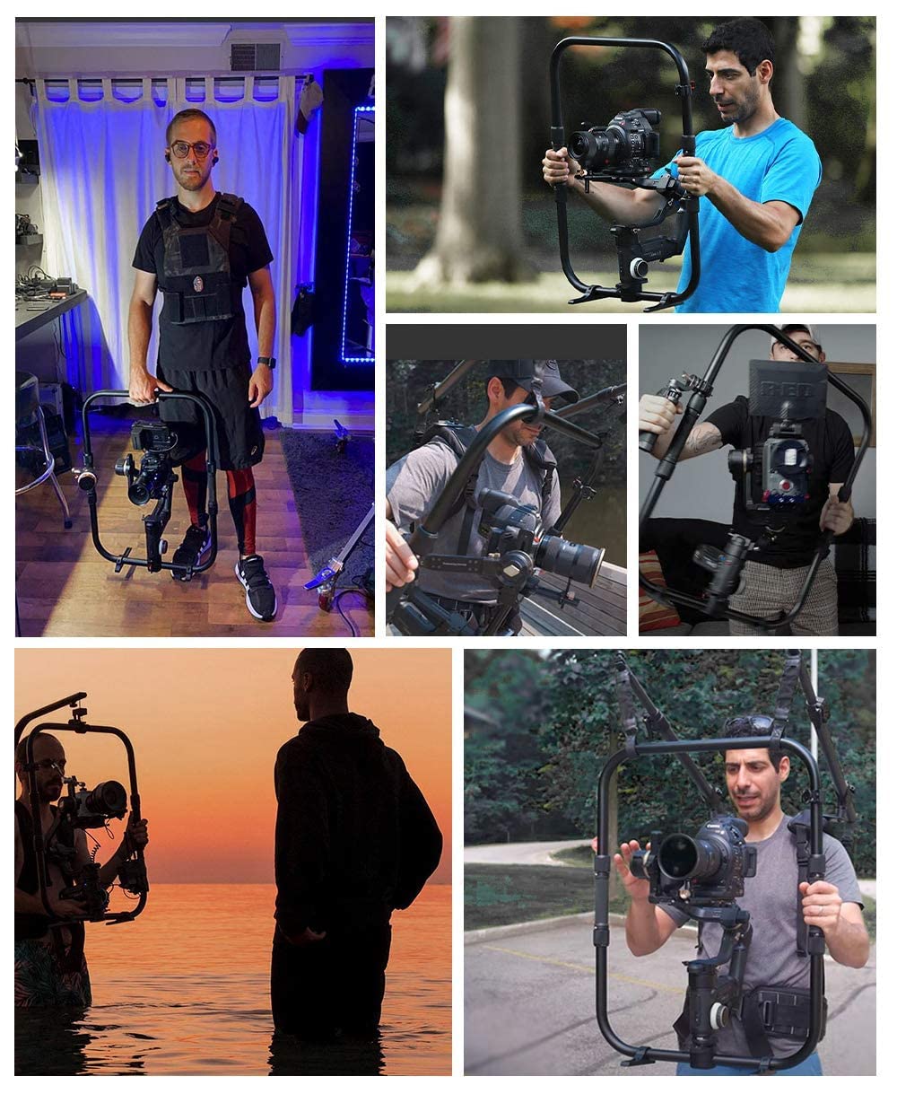 Df Digitalfoto Handheld Ring Grip,Dual Handlebar Ring With Gear Adapter Compatible With Zhiyun Crane 3S Stabilizer/Ronin S Gimbal,Etc