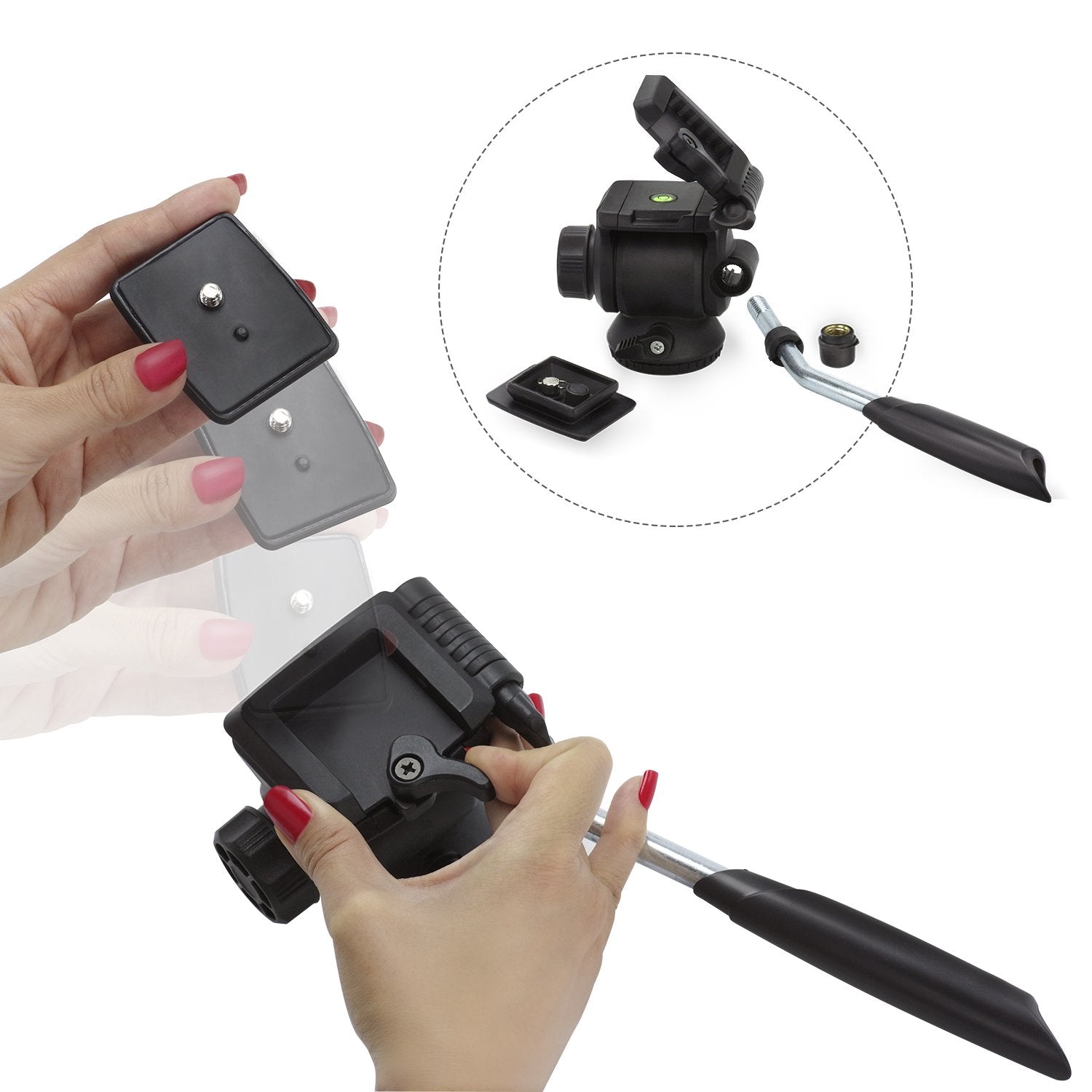 Ls Limo Studio Limostudio Limostudio Three Axis Angle Adjustable Dslr Camera Tripod Mount With Quick Release Plate For Professional Photo Video Shoots, Agg2445