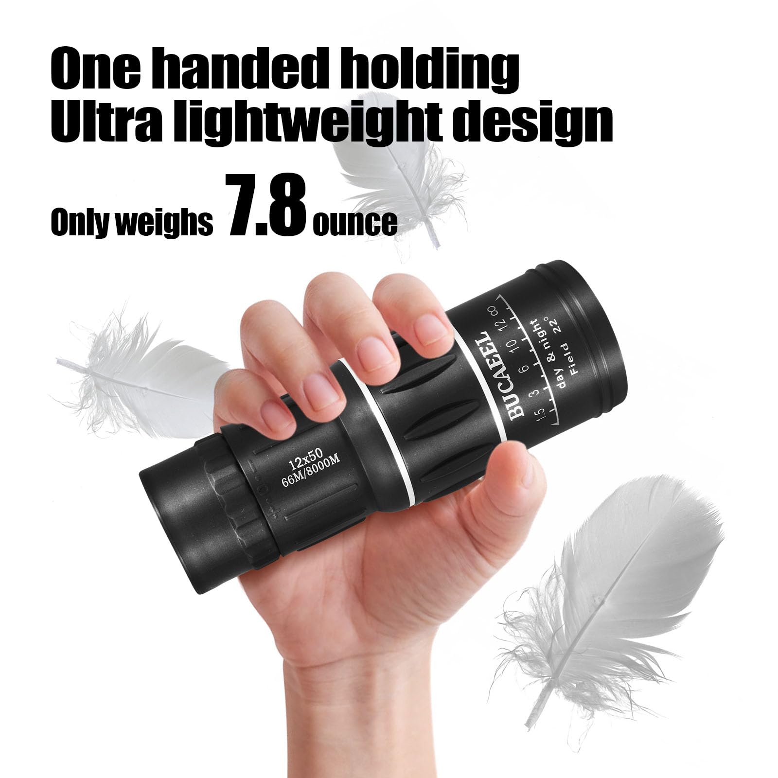 Ylq Monocular Telescope12×50 High Power Monocular For Adults With  Box & Carabiner Clip，Compact Pocket Travel Monocular Scope, Portable Lightweight Monocular For Bird Watching, Hiking, Concerts