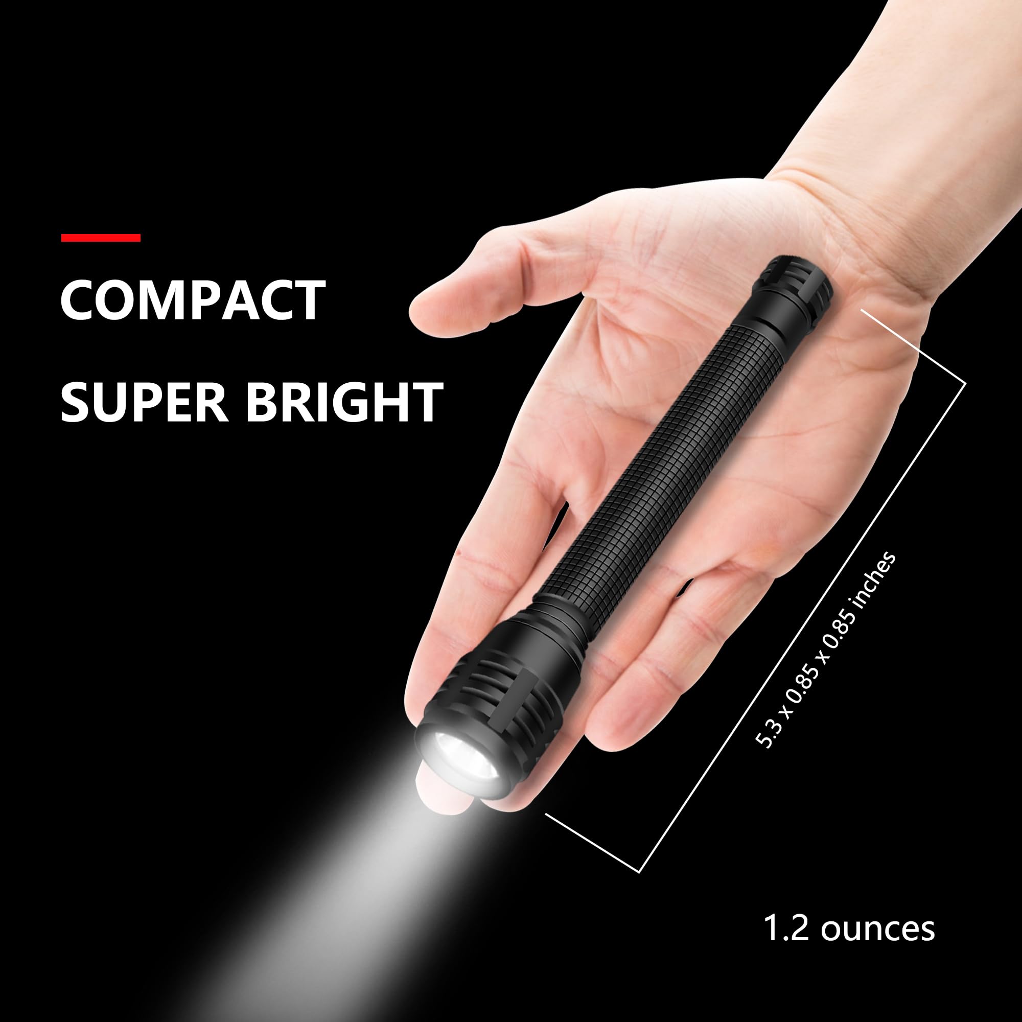 Denarp Led Pen Flashlights, Compact Mini 1200 Lumen Single Mode Pocket Flashlights For Inspection, Work, Emergency, 4 Pack