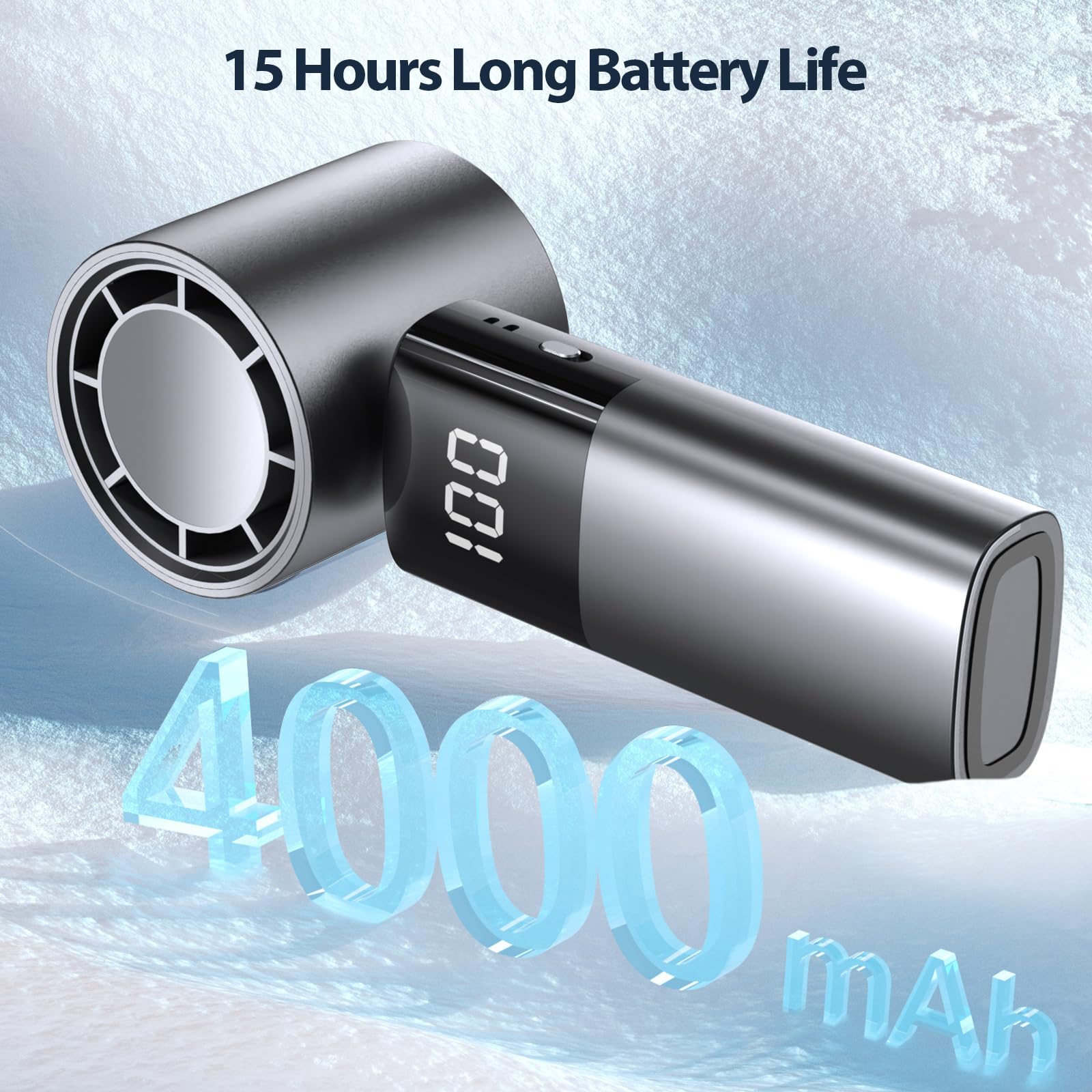 Saytay Portable Fan, High Speed Handheld Turbo Fan Personal Fan With Digital Display