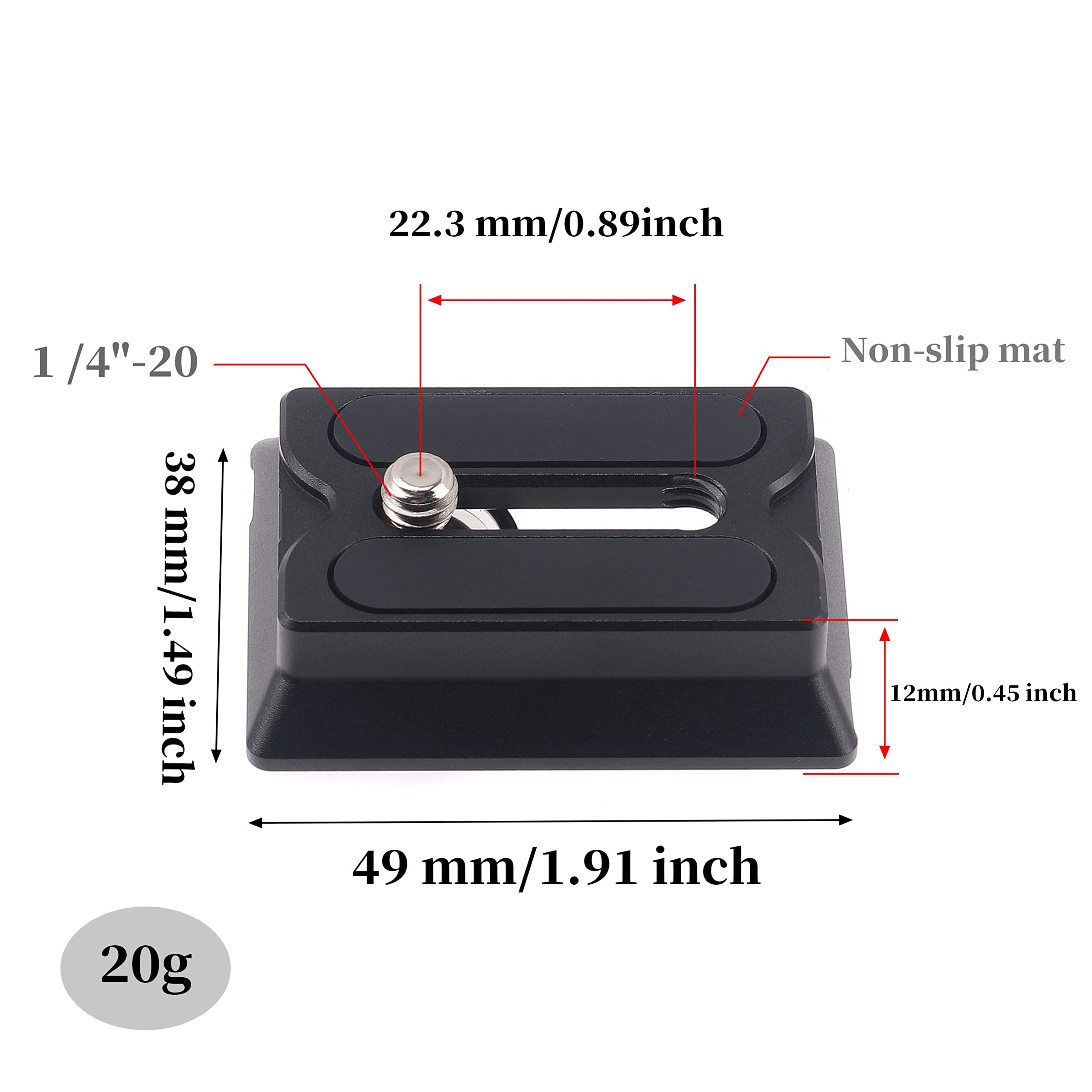 Focusfoto Upper Quick Release Baseplate Qr Plate For Dji Ronin Rs2 Rsc2 Rs3 Pro Rs4 Pro Gimbal Stabilizer Arca-Swiss Standard Camera Tripod Ballhead (Standard Version)