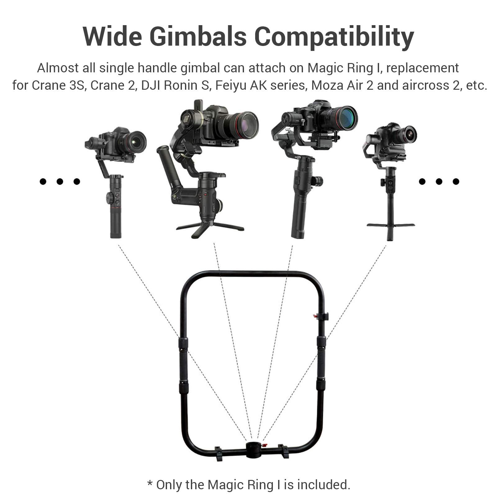 Bortt Digitalfoto Magic Ring I Magic Ring I Professional Stabilizer Dual Handle Grip Ring For Single Handle Gimbal Stabilizer Replacement For Crane 2S 3S S Sc Moza Air 2 Aircross 2 Series