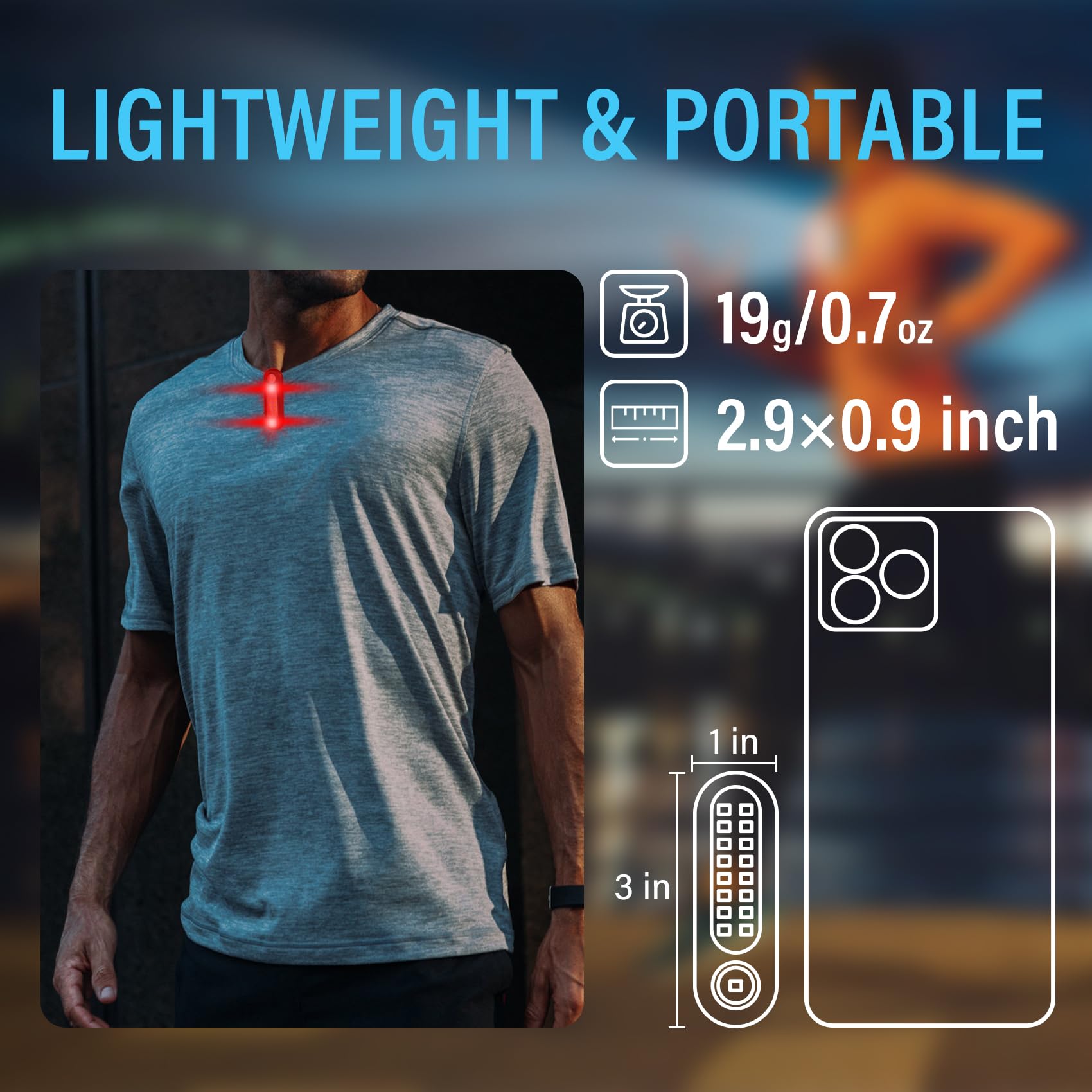 Yaklim Running Lights For Runners, Rechargeable Clip On Flashlight For Runners Safety Light For Walking At Night, Portable Hands  Flashlight For Walking Dog, Led Work Light Warning Flashing Camping(2Pcs)