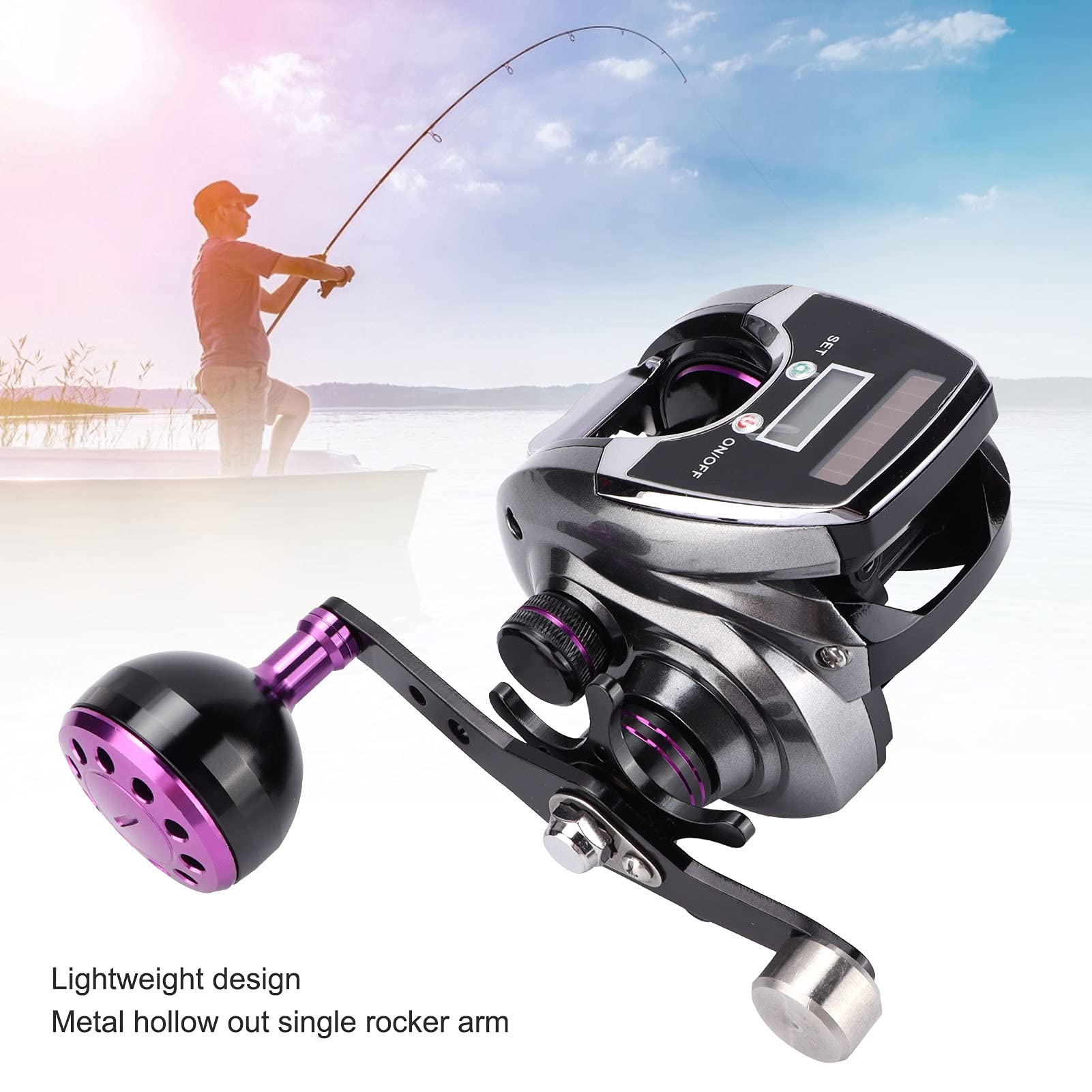 Flexman Baitcasting Fishing Reel, 8.0:1 Speed Ratio Water Proof Digital Display Baitcasting Reel With Backlight, 9 Gears Magnetic Brake Fishing Reel Counter For Musky Bass