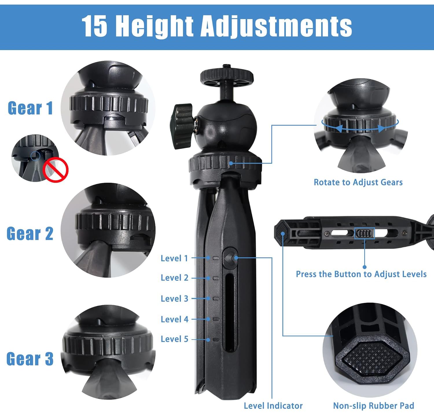 2-Be-Best Mini Projector Stand, Tripod Mount Compatible With Dr.J, Dbpower, Anker, Pvo, Artlii, Loongson, Auking, Clokowe, Voplls And Most Projectors (Black, )