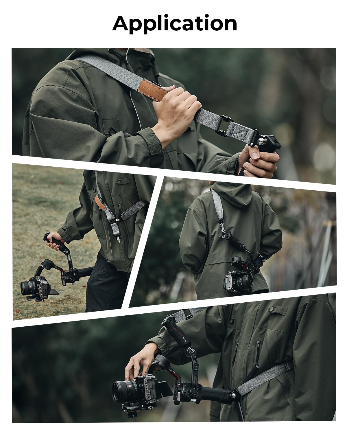 Smallrig Adjustable Sling Handgrip Gimbal Sling Handle W/Shoulder Strap For Dji Rs 3 / Rs 3 Pro/Rs 2 Stabilizer, Ergonomic Grip For Low Angle Shots