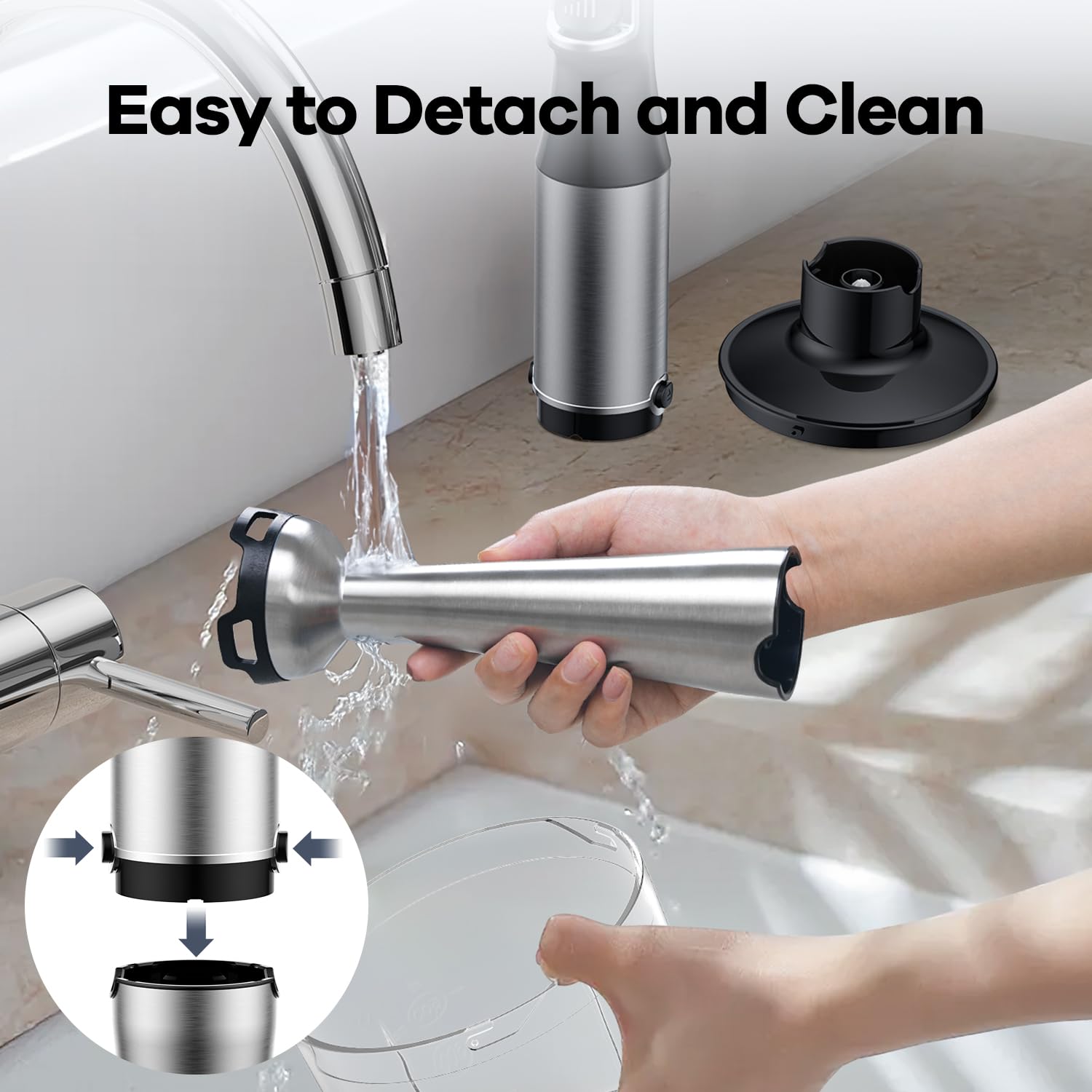 Uniqus 5 In 1 Immersion Hand Blender Trigger Control Grip Stick Mixer For Kitchen Soup With Chopper, Whisk And Frother Kitchen Blenders