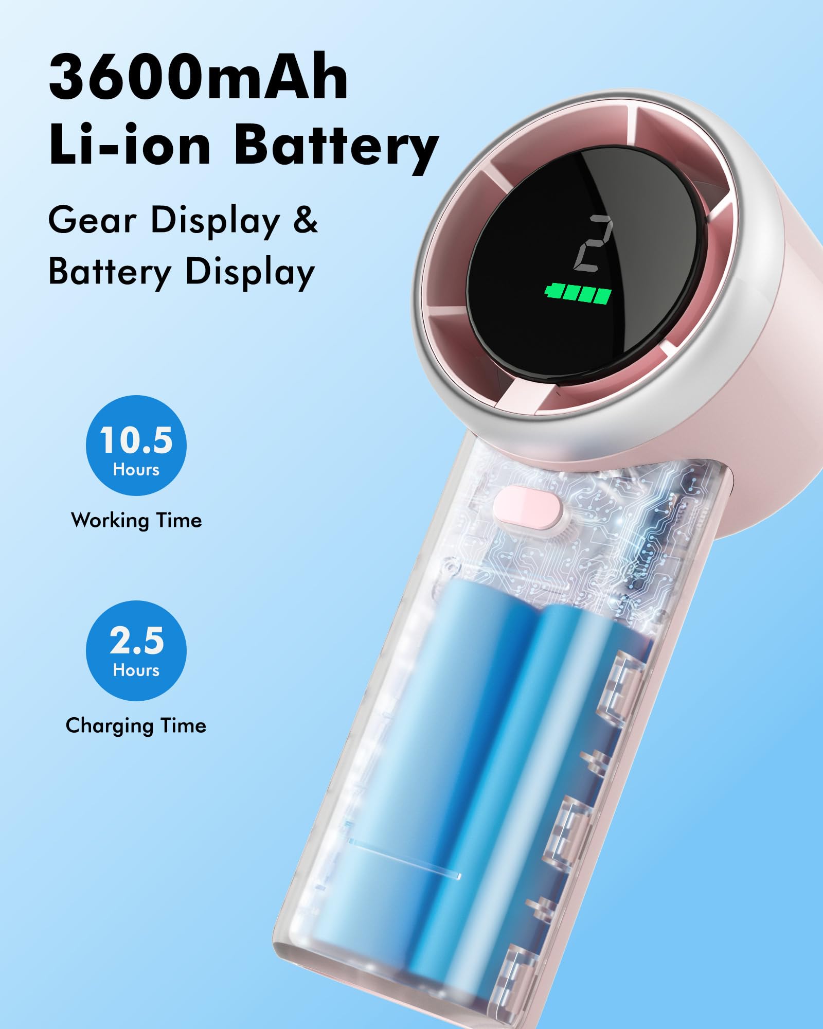 Portable Fan Handheld Mini Fan: High Speed Cooling Fans 10 Hours Battery Life Usb Rechargeable