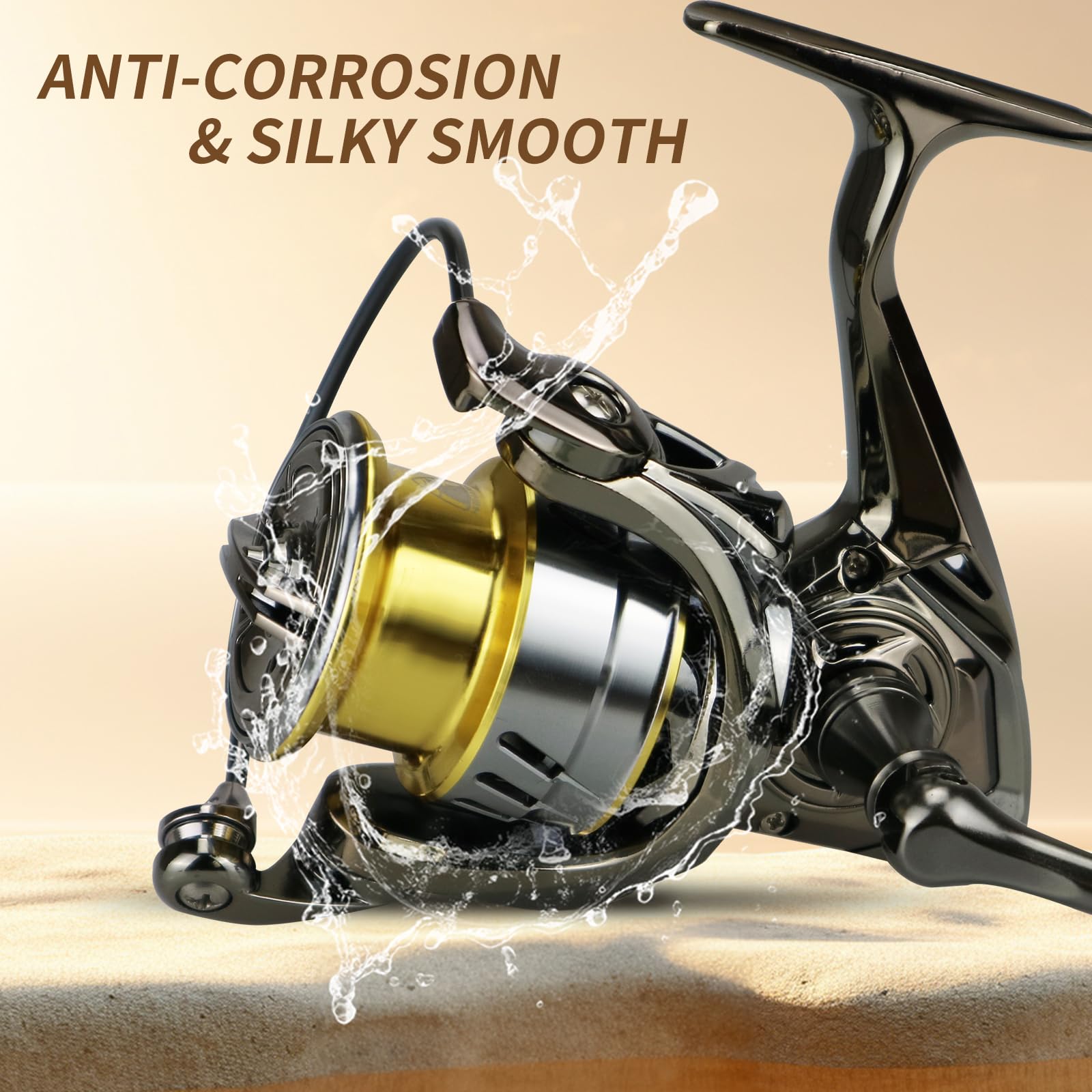 Hishark Fishing Reel Spinning Reels, 5+1 Ball Bearings,6.2:1 Gear Ratio,Hs 2500 Series, Ultra Smooth/Ultralight Perfect For Fishing