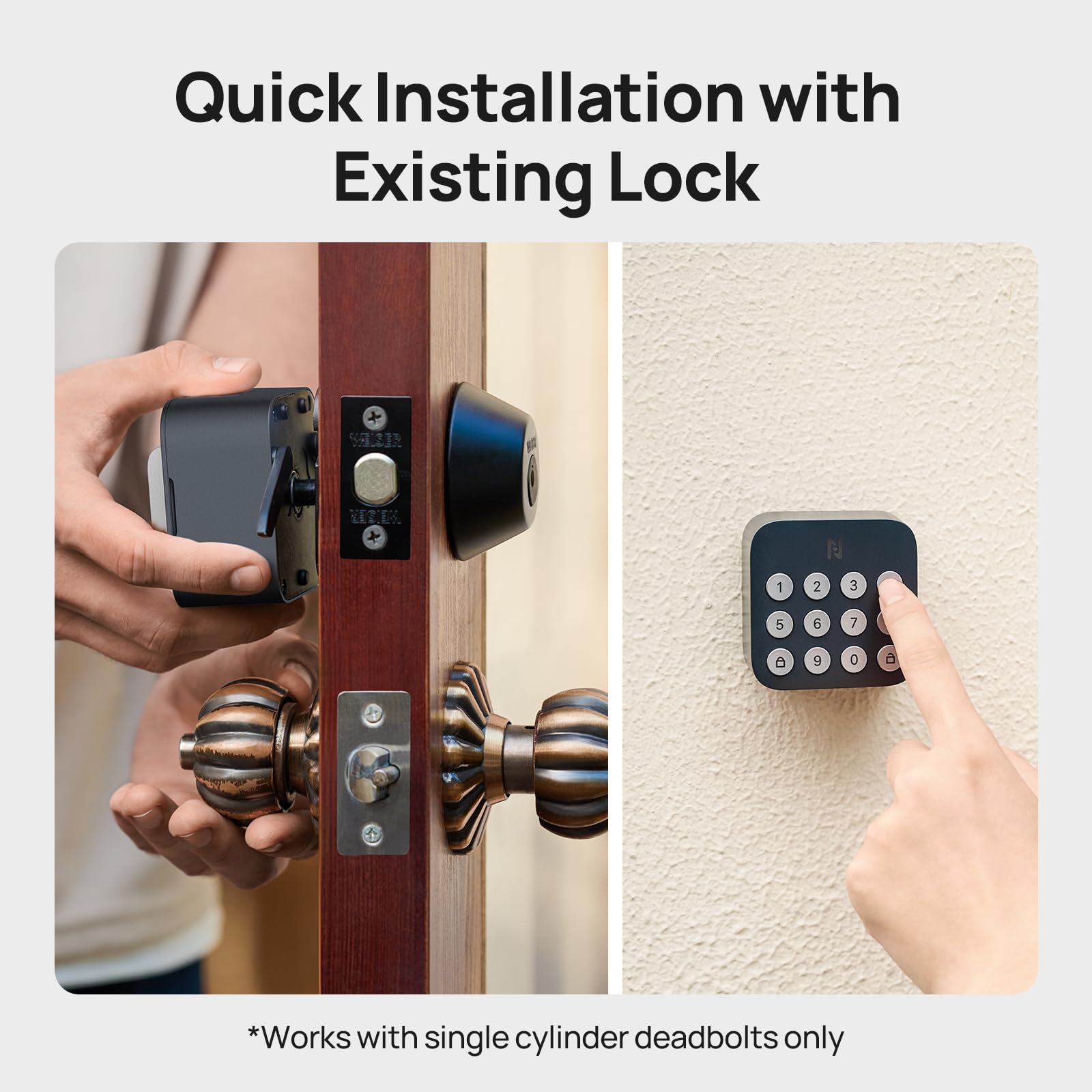 Anona Holo Wi-Fi Smart Lock With Keypad, Keyless Entry Deadbolt Door Lock With App Remote Control, Autolock & Anomaly Detection, Non-Destructive Installation, Supports Alexa, Apple Home