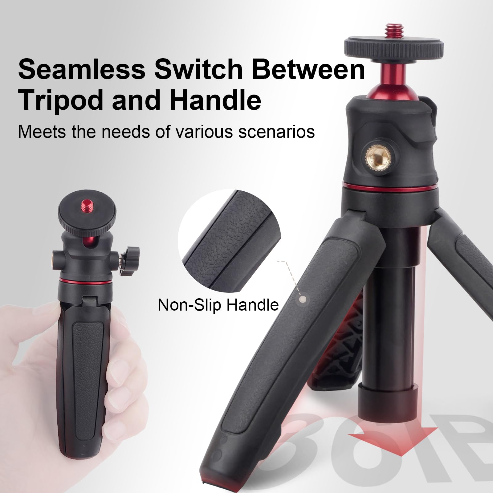 Mechrig Extendable Mini Tripod Selfie Stick Kits, Vlogging Tripod Camera Handheld With 360° Ball Head/Cold Shoe/3-Section Adjustment, Desktop Camera Stand For Phone/Dslr Action Cams (Sy028)